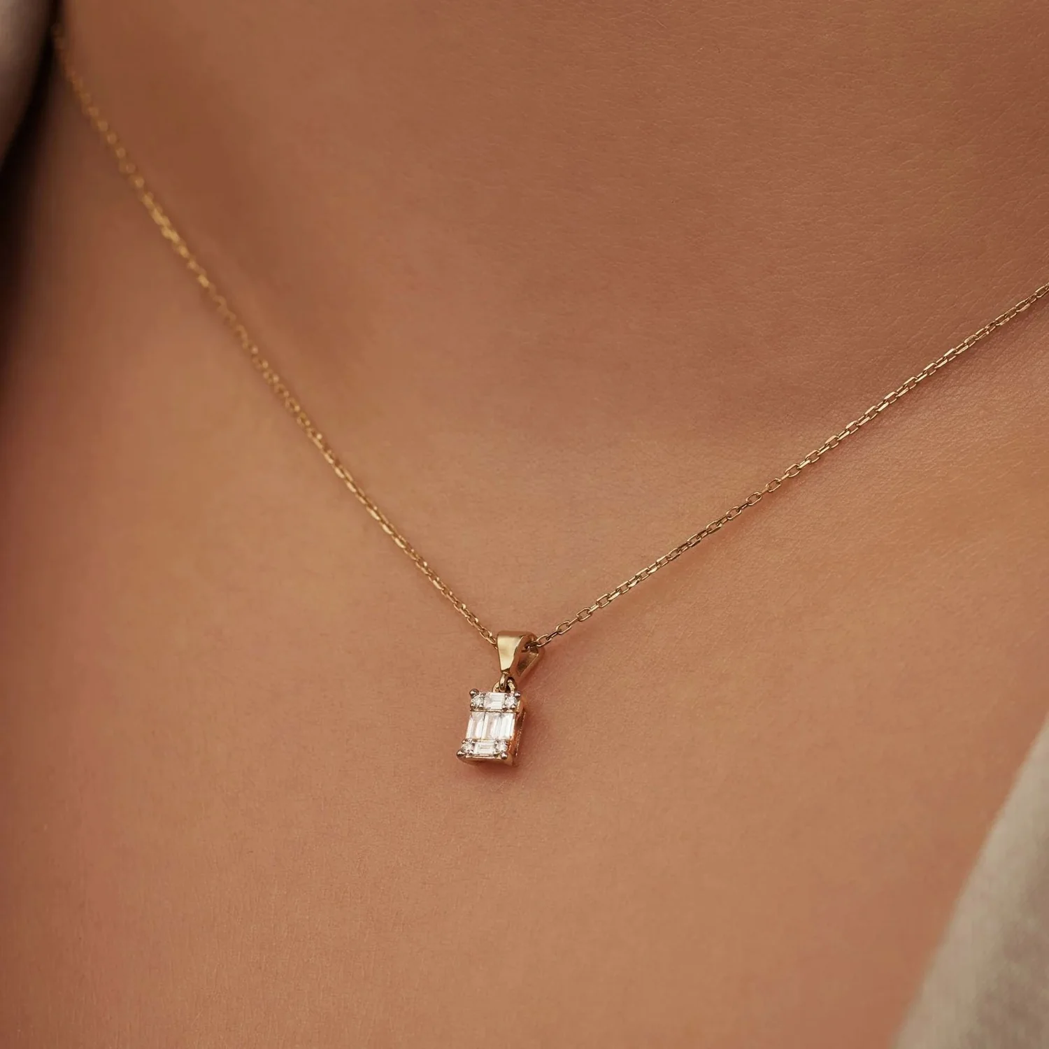 Isabel Bernard De la Paix Maxime 14 Karaat Gouden Collier | Diamant 0.11 ct | IBD350017 - Image 3