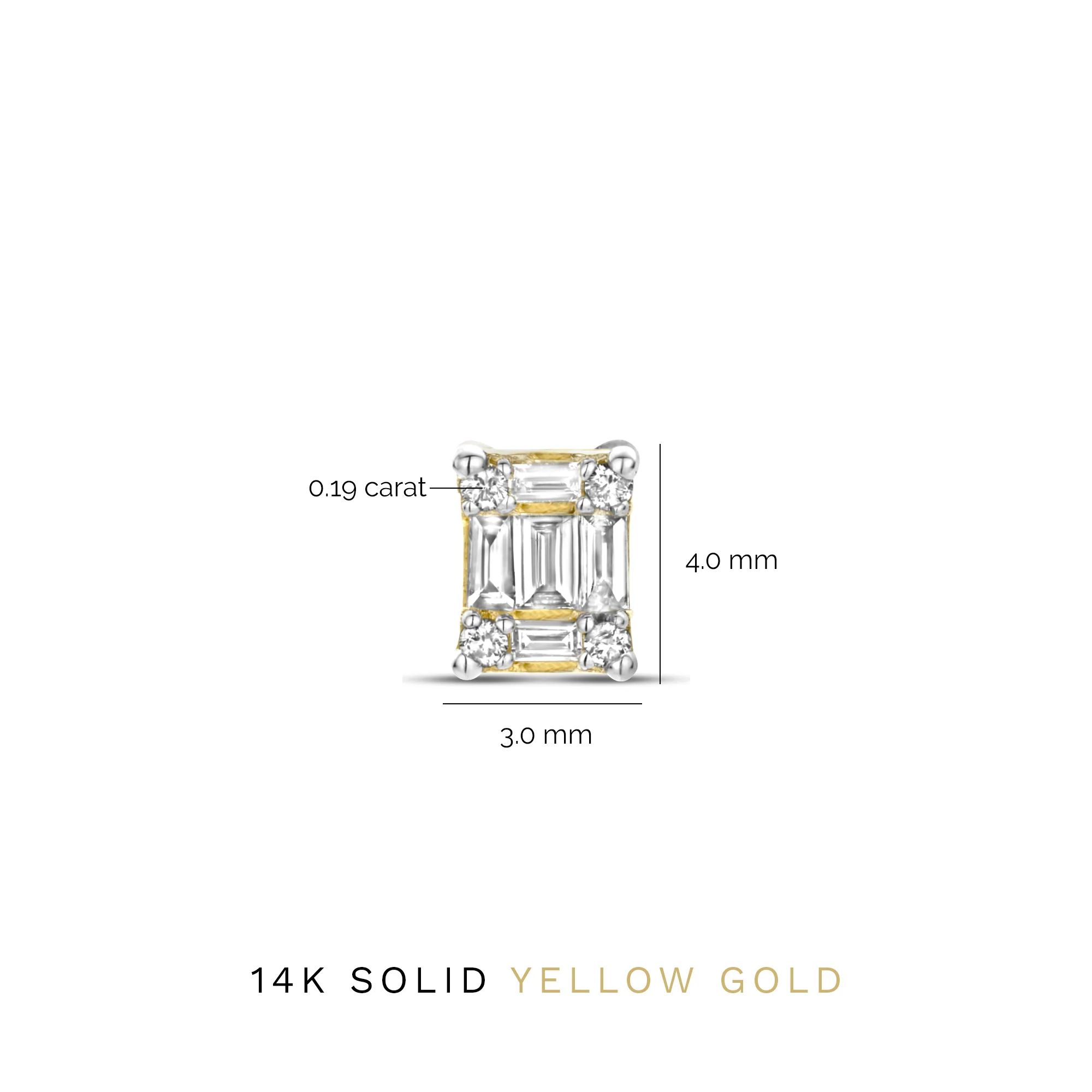 Isabel Bernard De la Paix Maxime 14 karaat gouden oorknoppen met diamant 0.26 ct IBD360020 - Image 7