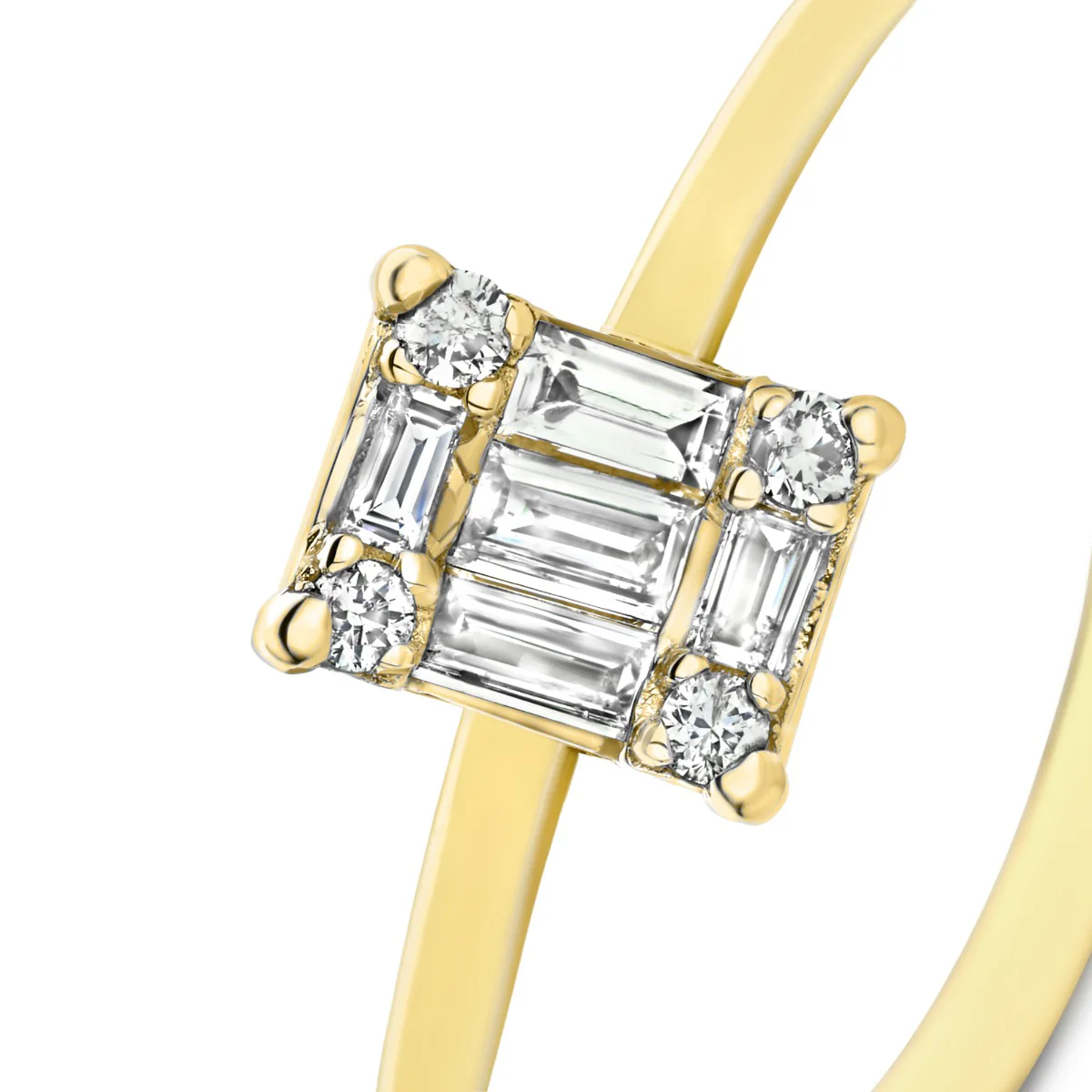 Isabel Bernard De la Paix Maxime 14 karaat gouden ring met diamant 0.13 ct IBD330022-60 - Image 6