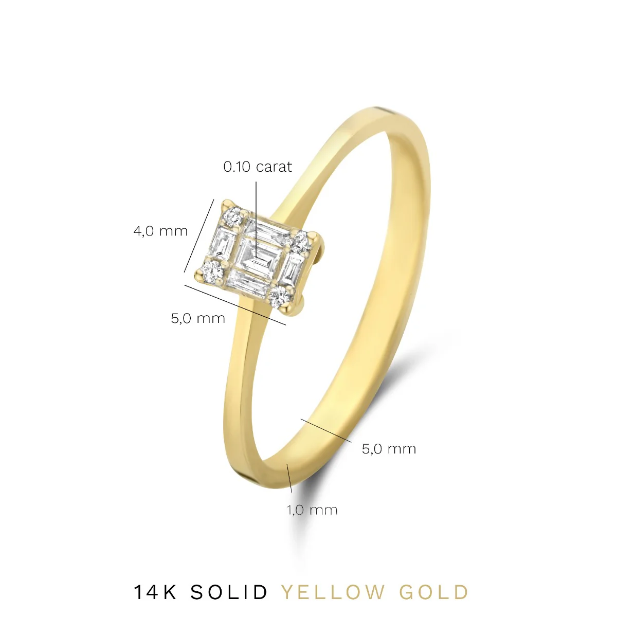Isabel Bernard De la Paix Maxime 14 karaat gouden ring met diamant 0.13 ct IBD330022-60 - Image 7