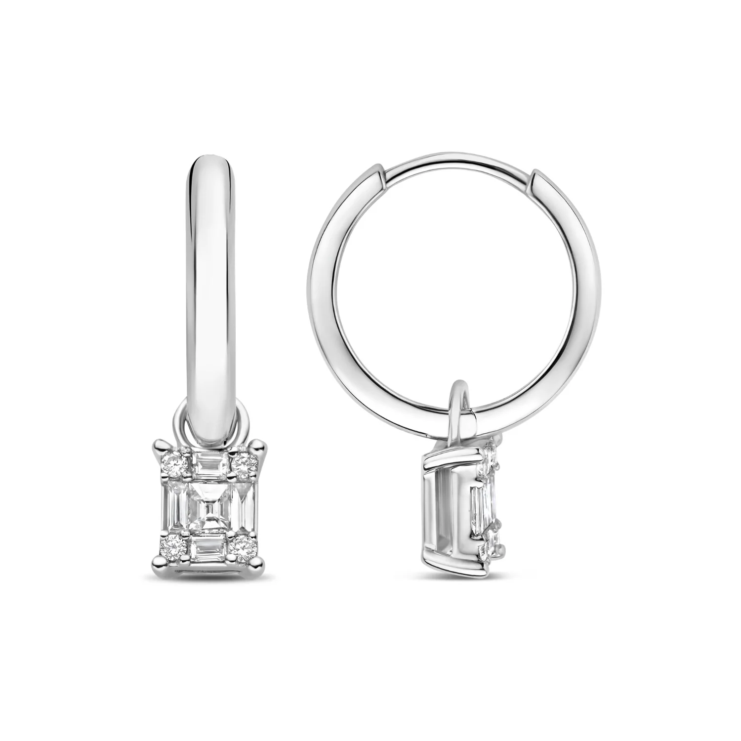 Isabel Bernard De la Paix Maxime 14 karaat witgouden oorknop met diamant 0.24 ct IBD360035 - Image 4