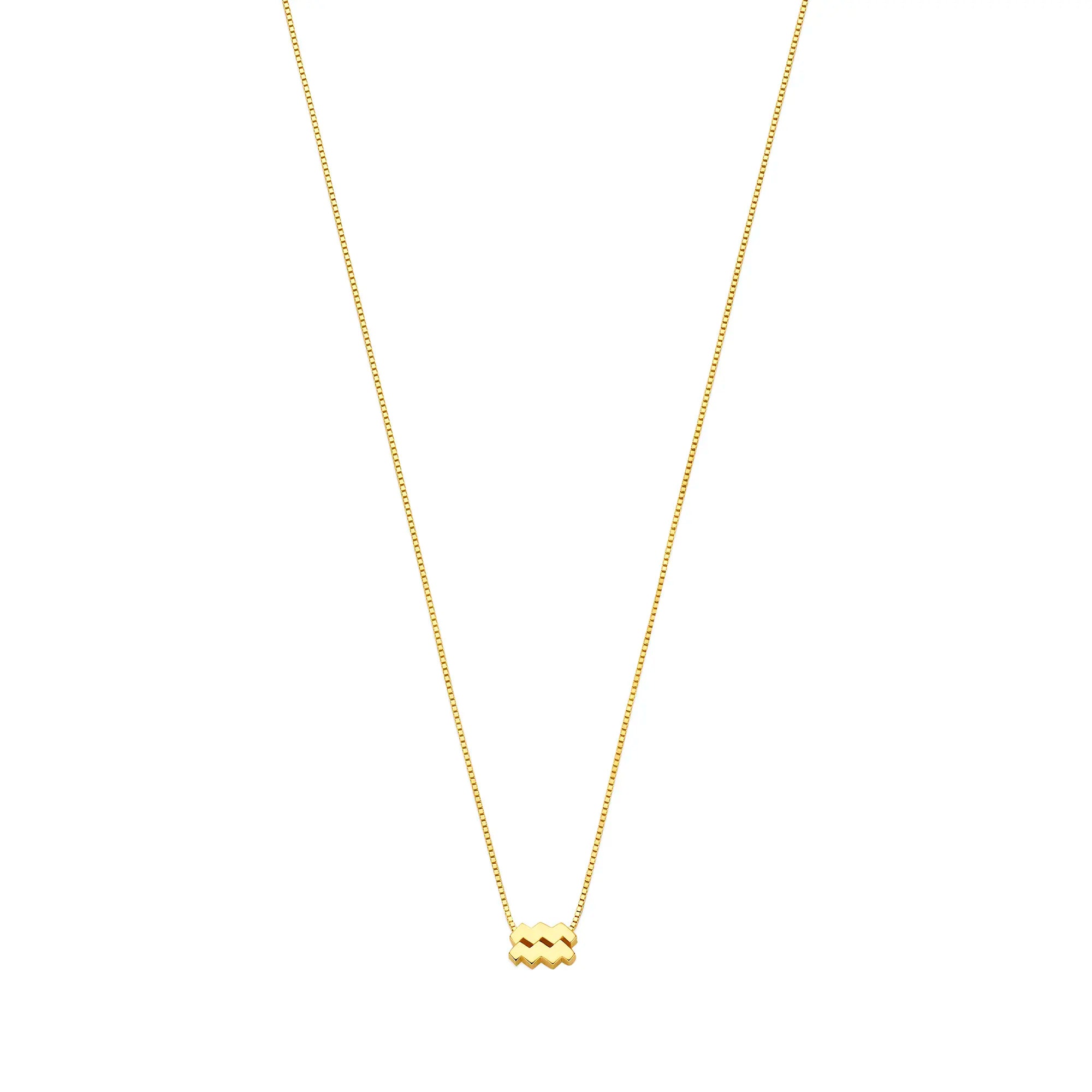 Isabel Bernard Étoiles d’Or Aquarius 14 Carat Gold Venetian Necklace With Horoscope IB340188 - Image 3