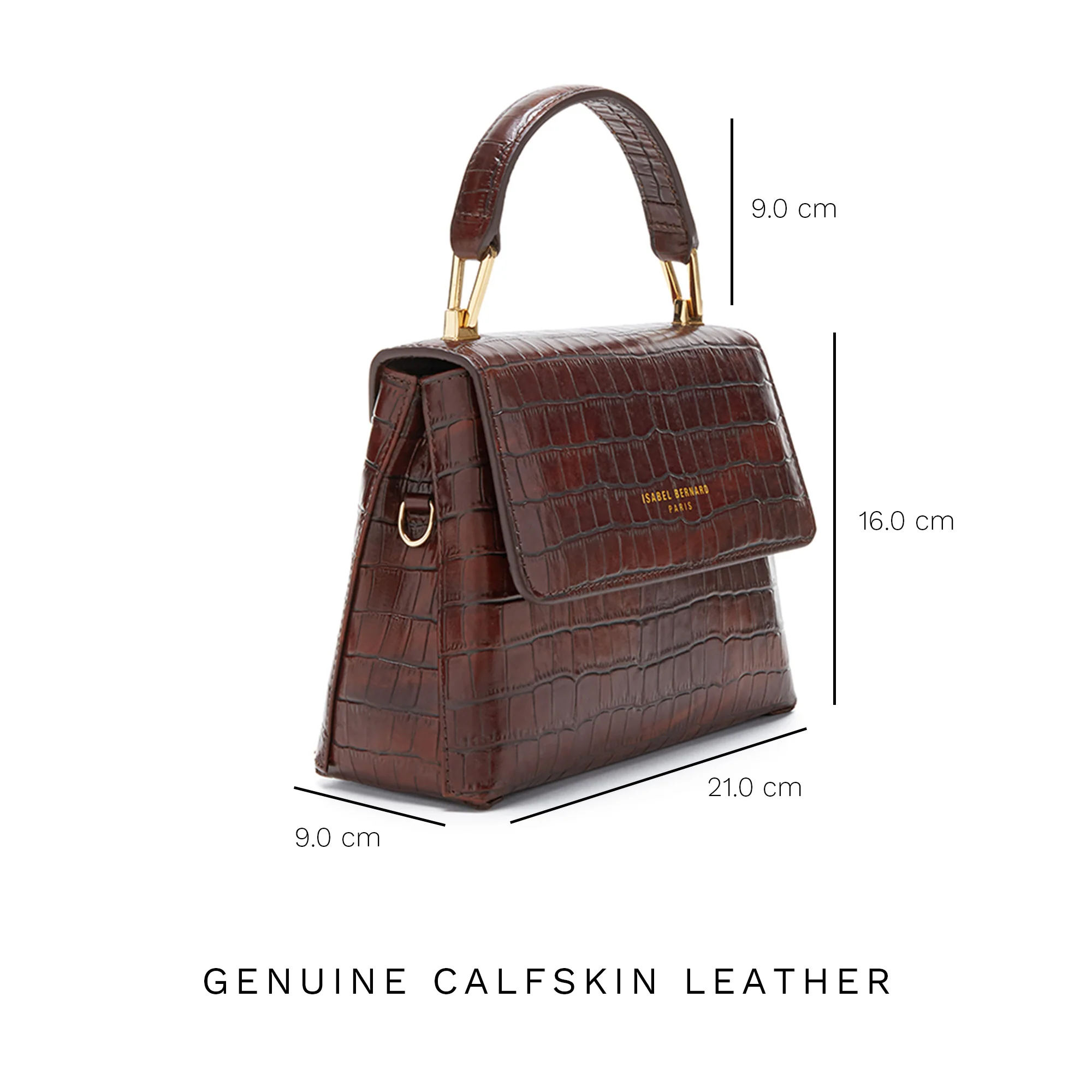 Isabel Bernard Femme Forte Heline Croco Bruine Handtas IB21013 - Image 9