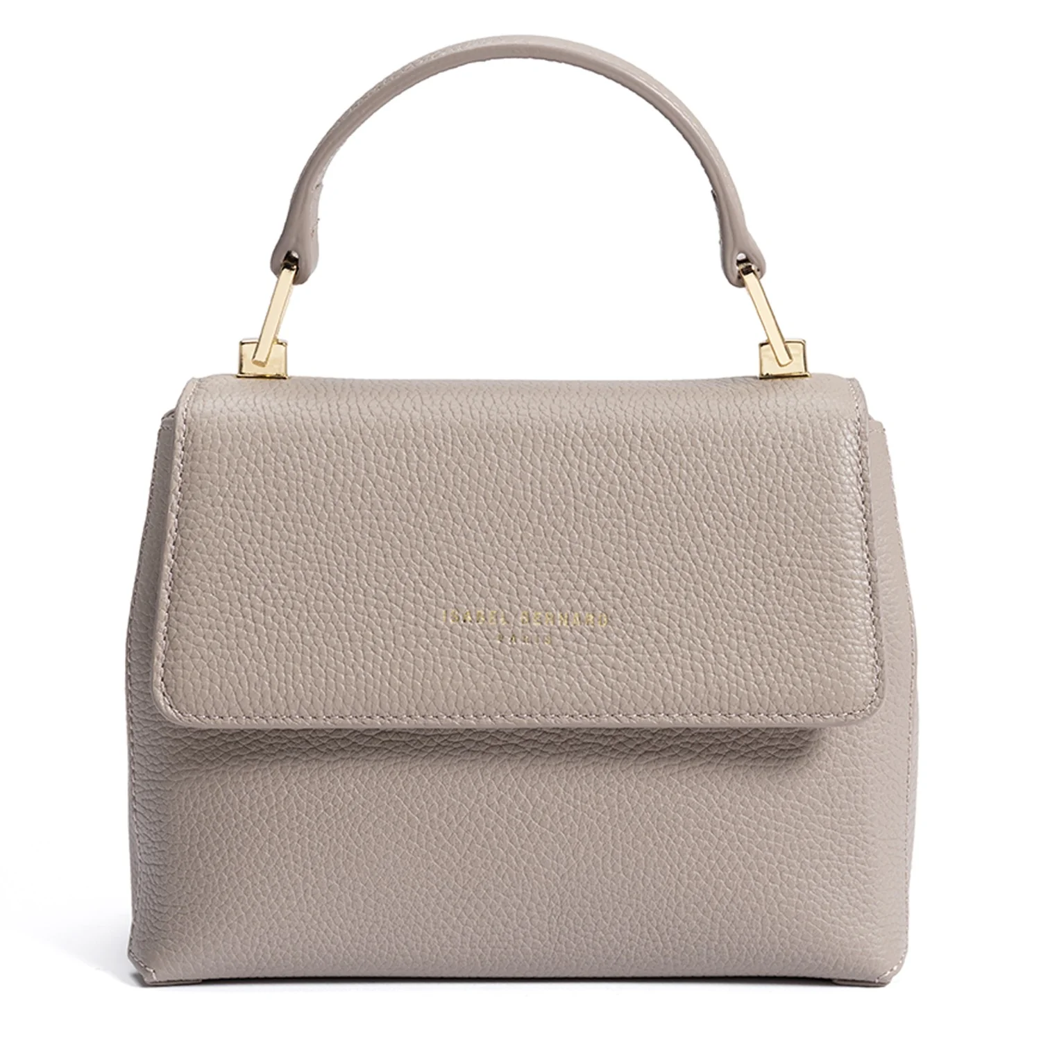 Isabel Bernard Femme Forte Heline Taupe Handtas van Kalfsleer IB21039