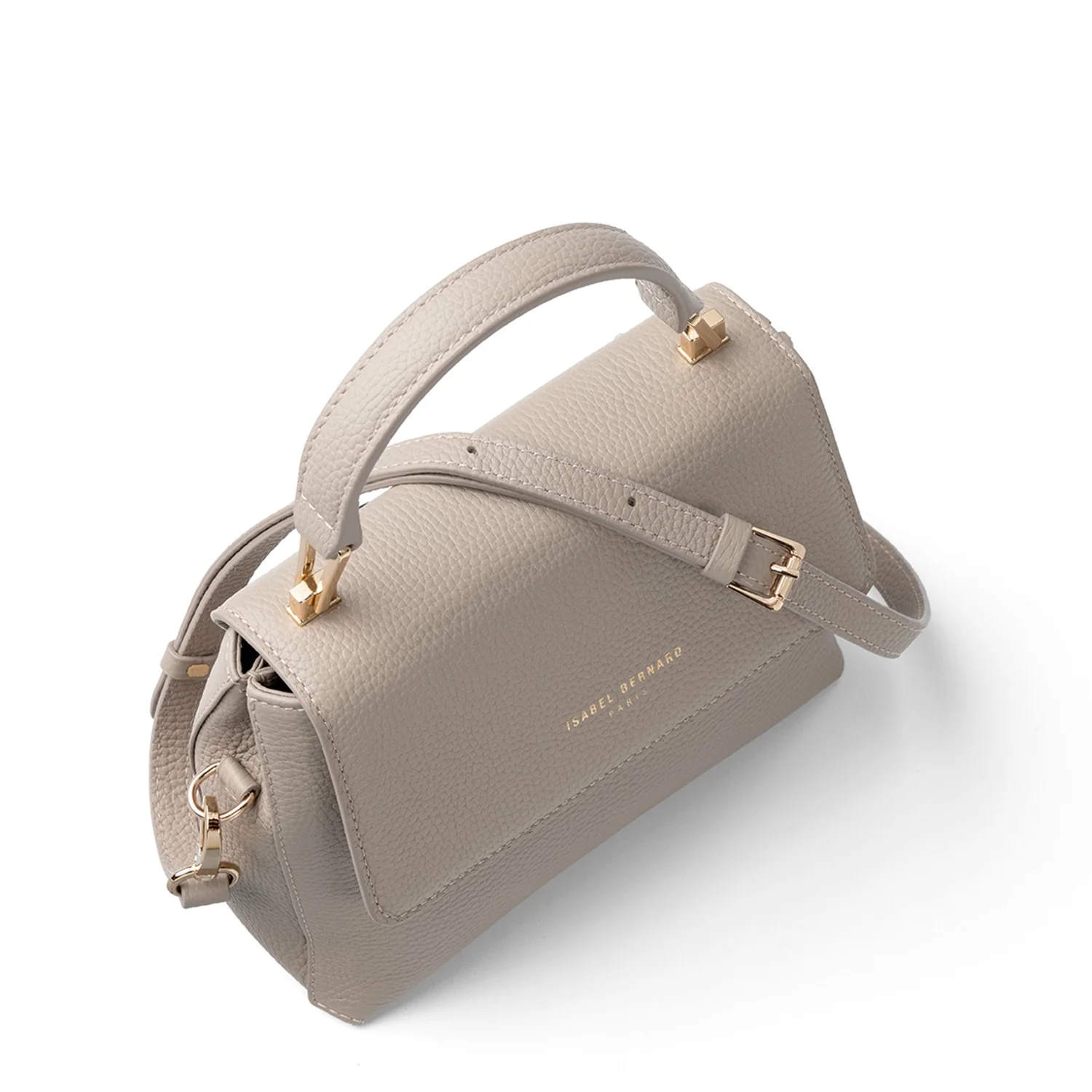 Isabel Bernard Femme Forte Heline Taupe Handtas van Kalfsleer IB21039 - Image 10
