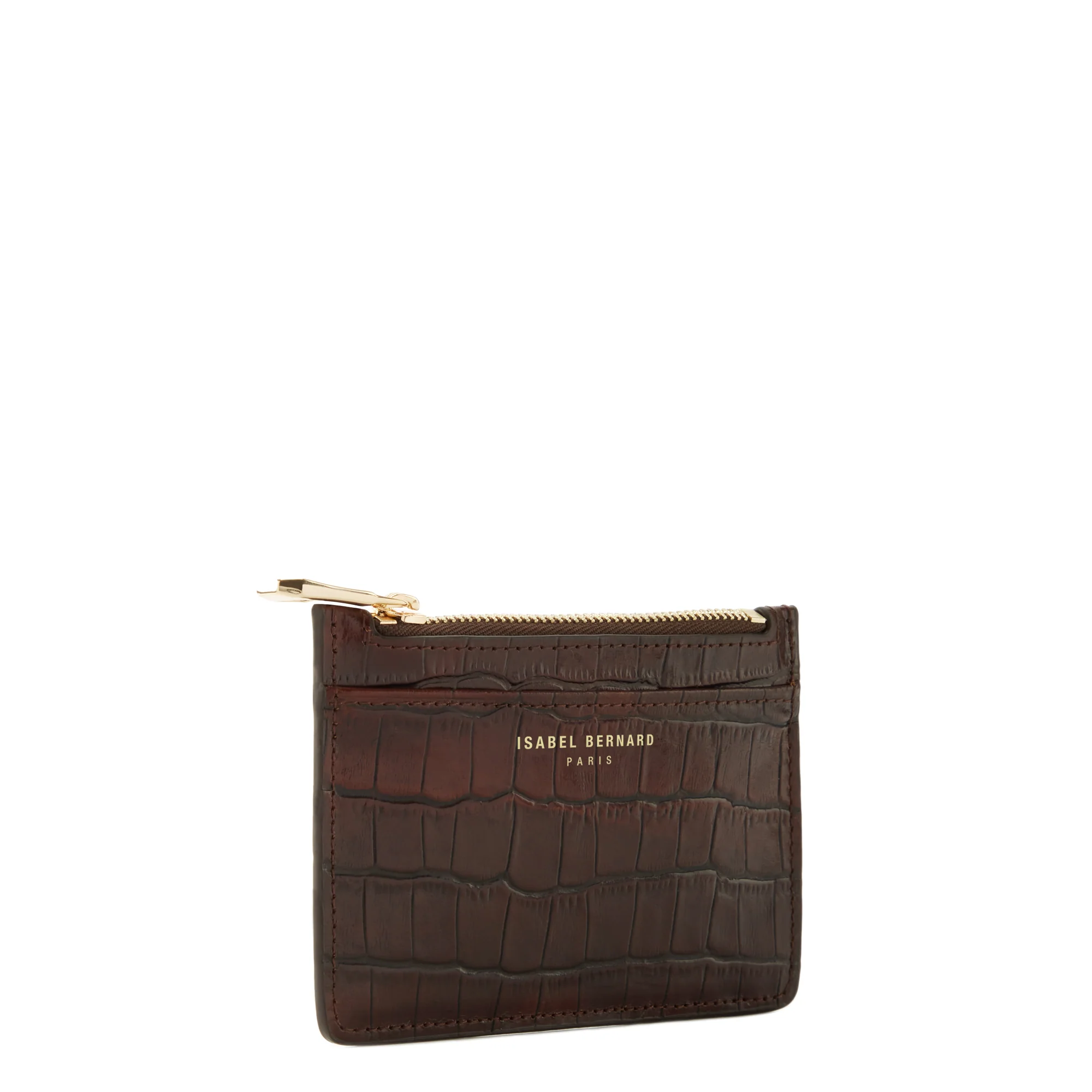 Isabel Bernard Honoré Aveline Croco Bruine Leren pasjeshouder van Kalfsleer IB27019 - Image 5