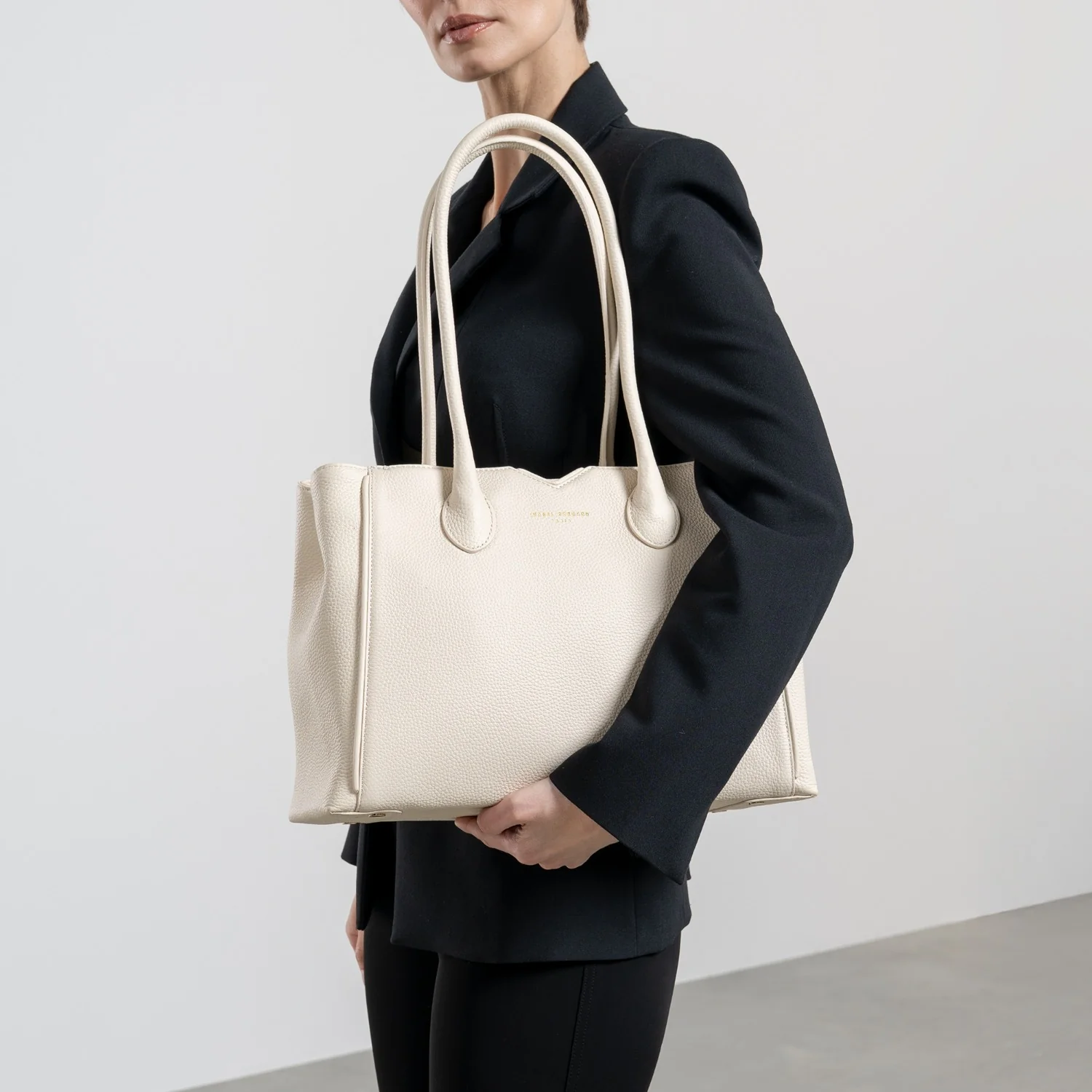 Isabel Bernard Honoré Cloe Crème me Kalfsleren Handtas IB25077 - Image 2