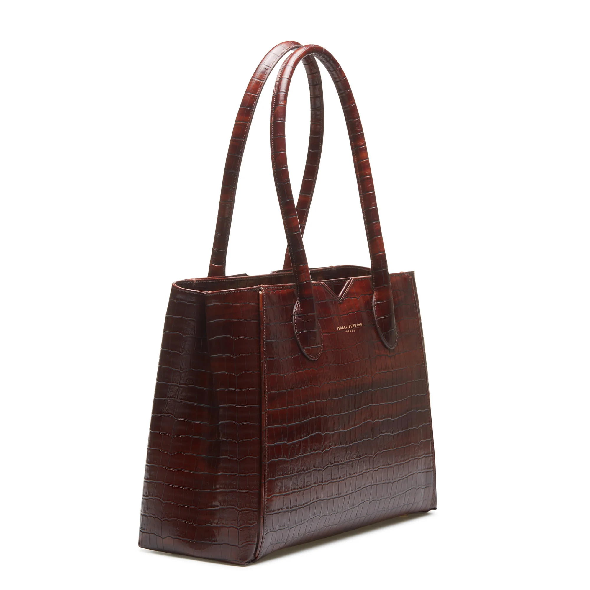 Isabel Bernard Honoré Cloe Croco Bruine Handtas IB25006 - Image 4