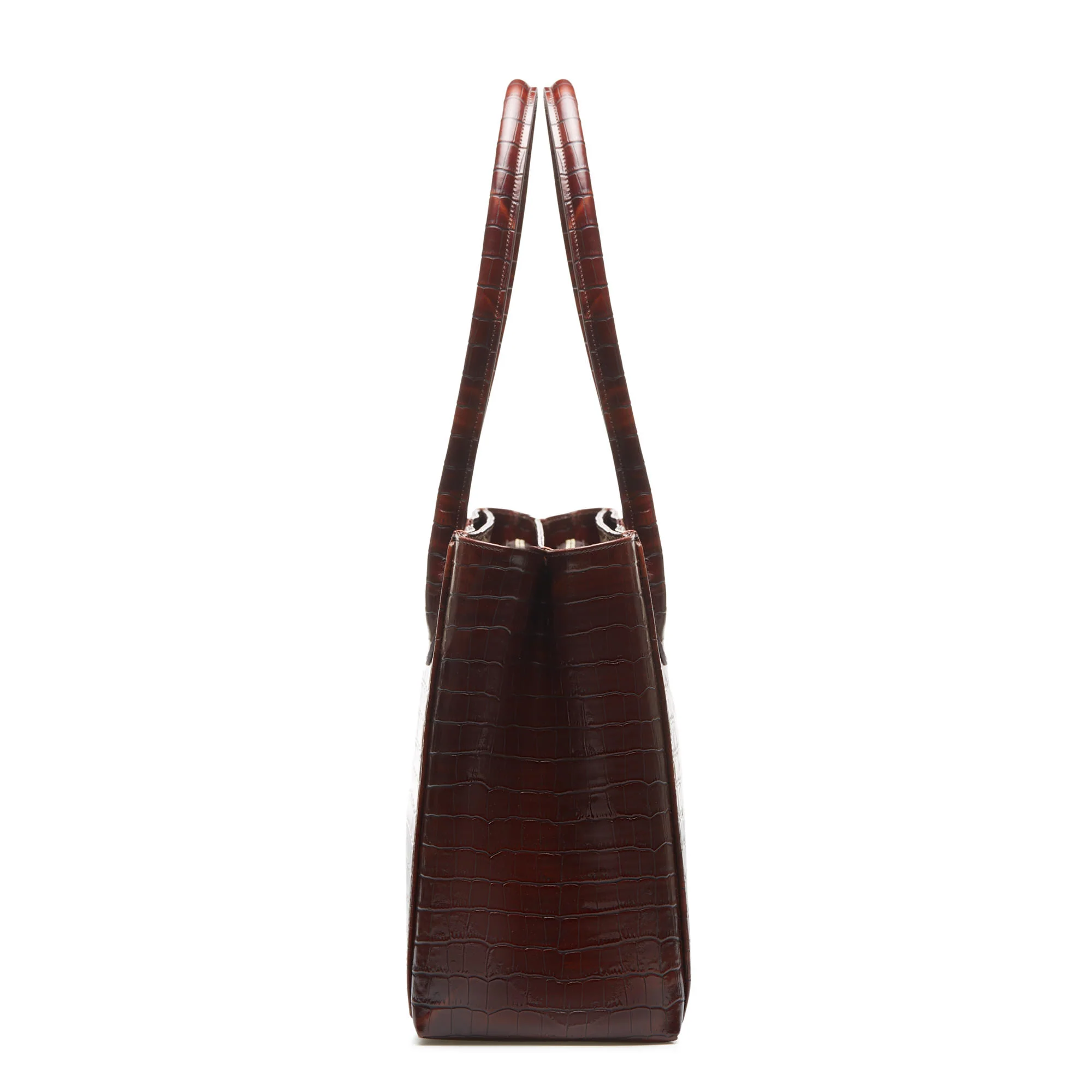 Isabel Bernard Honoré Cloe Croco Bruine Handtas IB25006 - Image 5