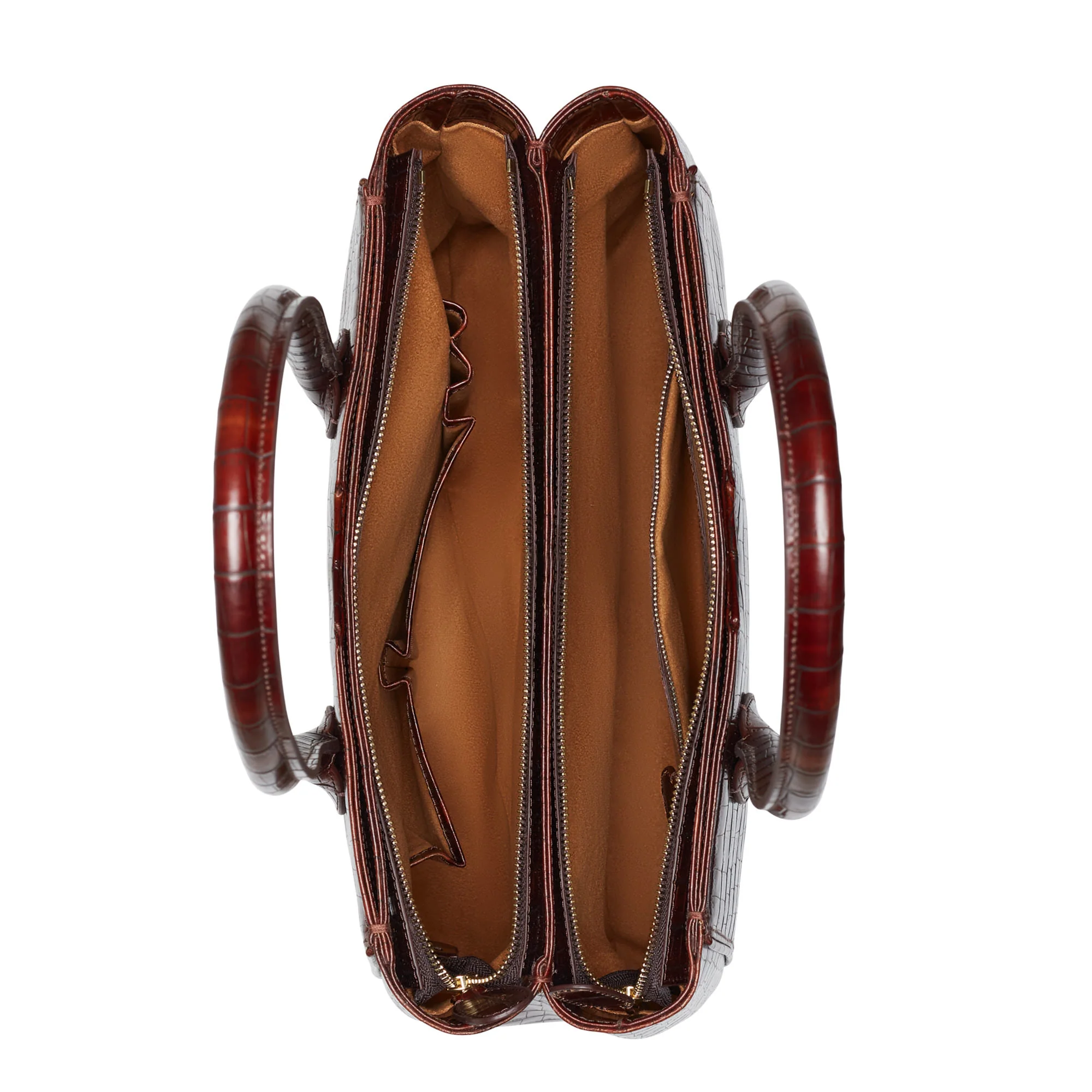 Isabel Bernard Honoré Cloe Croco Bruine Handtas IB25006 - Image 7
