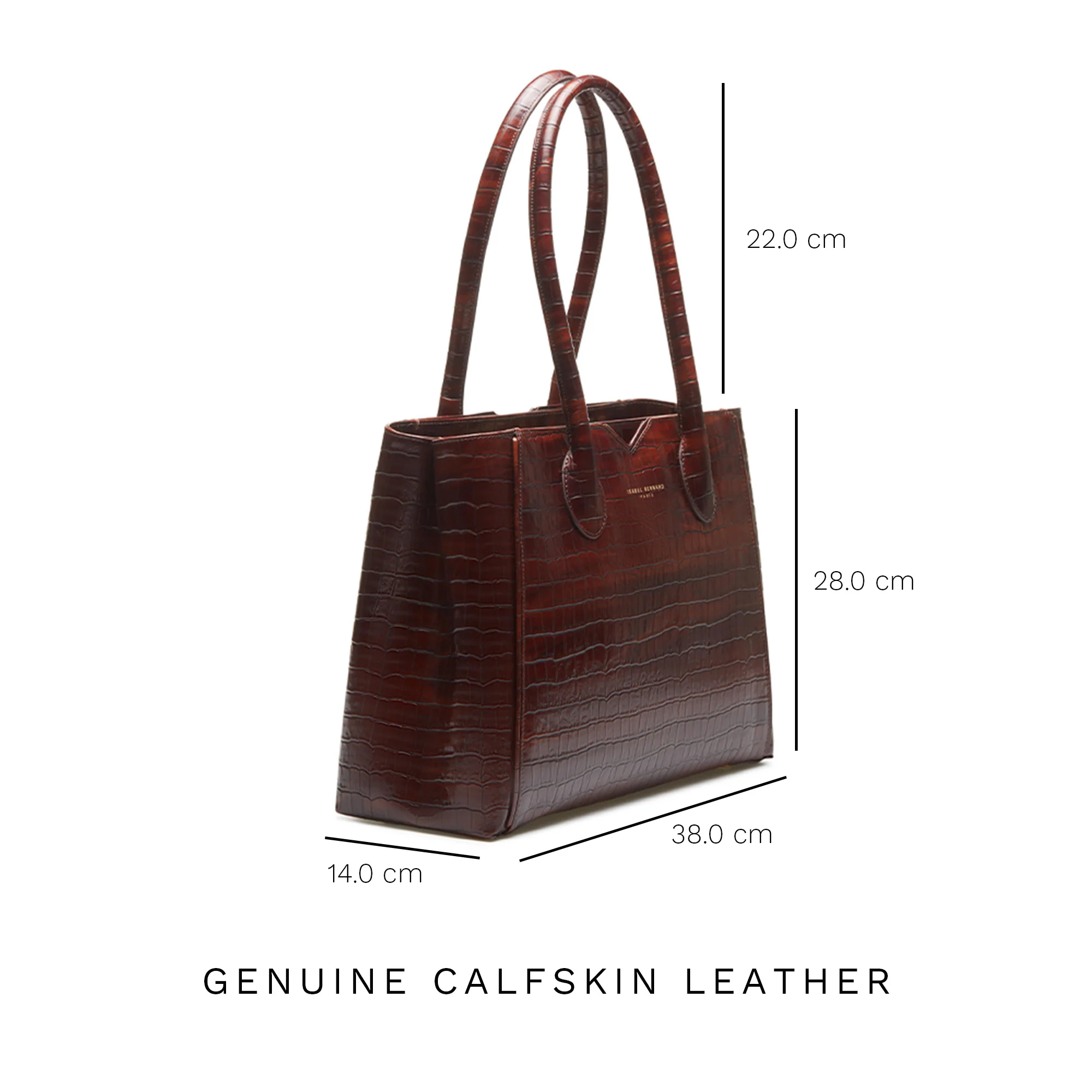 Isabel Bernard Honoré Cloe Croco Bruine Handtas IB25006 - Image 9