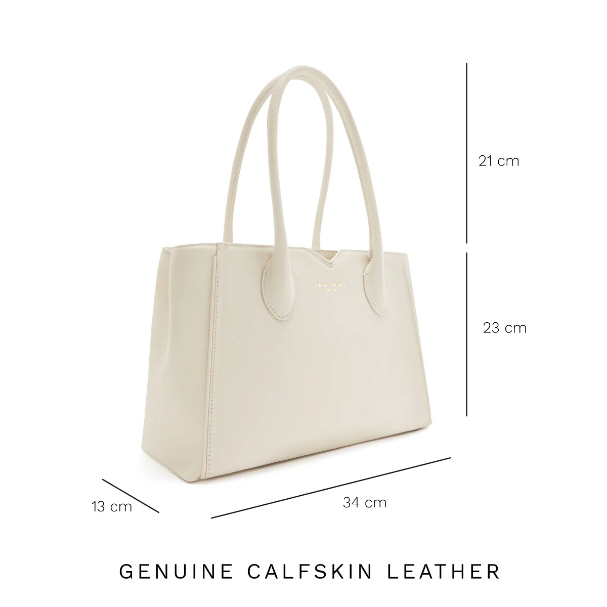 Isabel Bernard Honoré Cloe Midi Crème me Kalfsleren Handtas IB25082-070 - Image 8