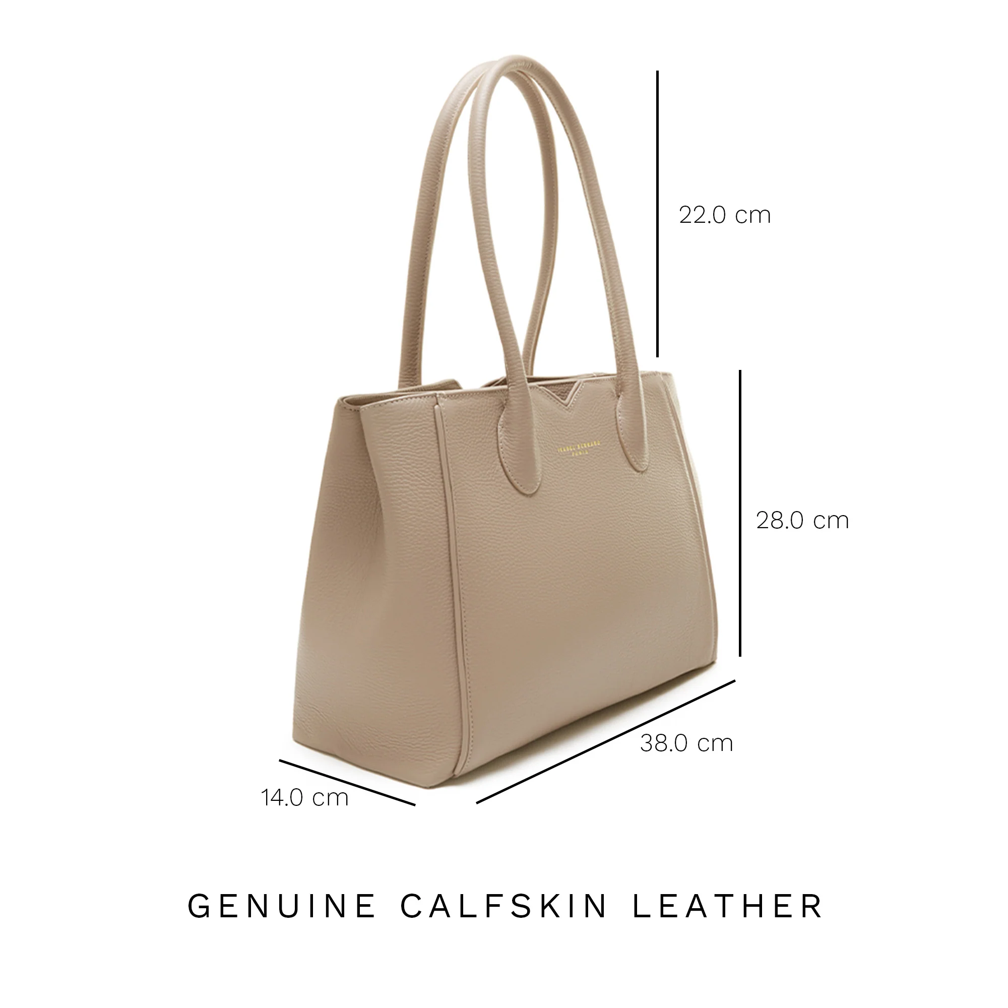 Isabel Bernard Honoré Cloe Taupe Handtas van Kalfsleer IB25016 - Image 7