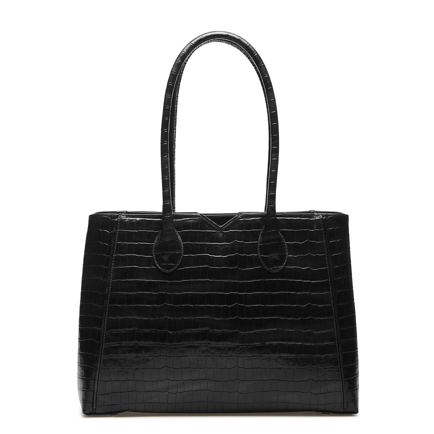 Isabel Bernard Honoré Cloe Zwarte Croco Handtas IB25007 - Image 4
