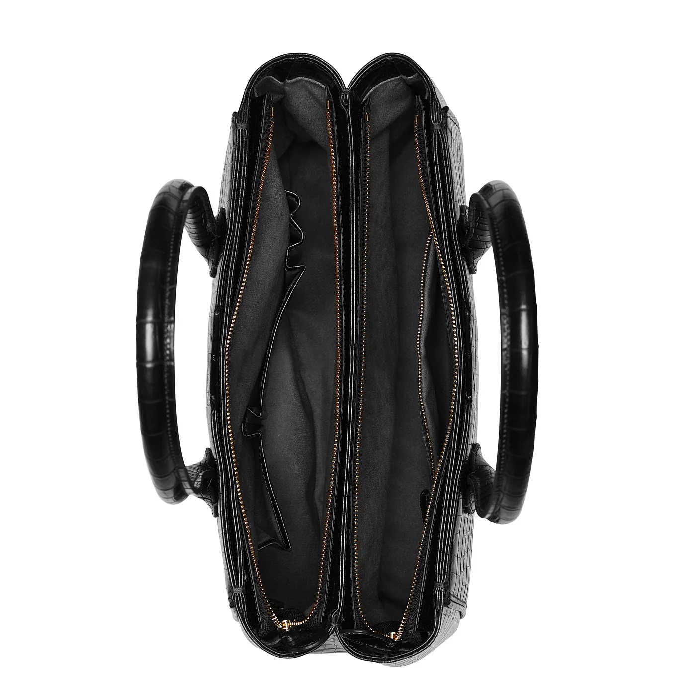 Isabel Bernard Honoré Cloe Zwarte Croco Handtas IB25007 - Image 6