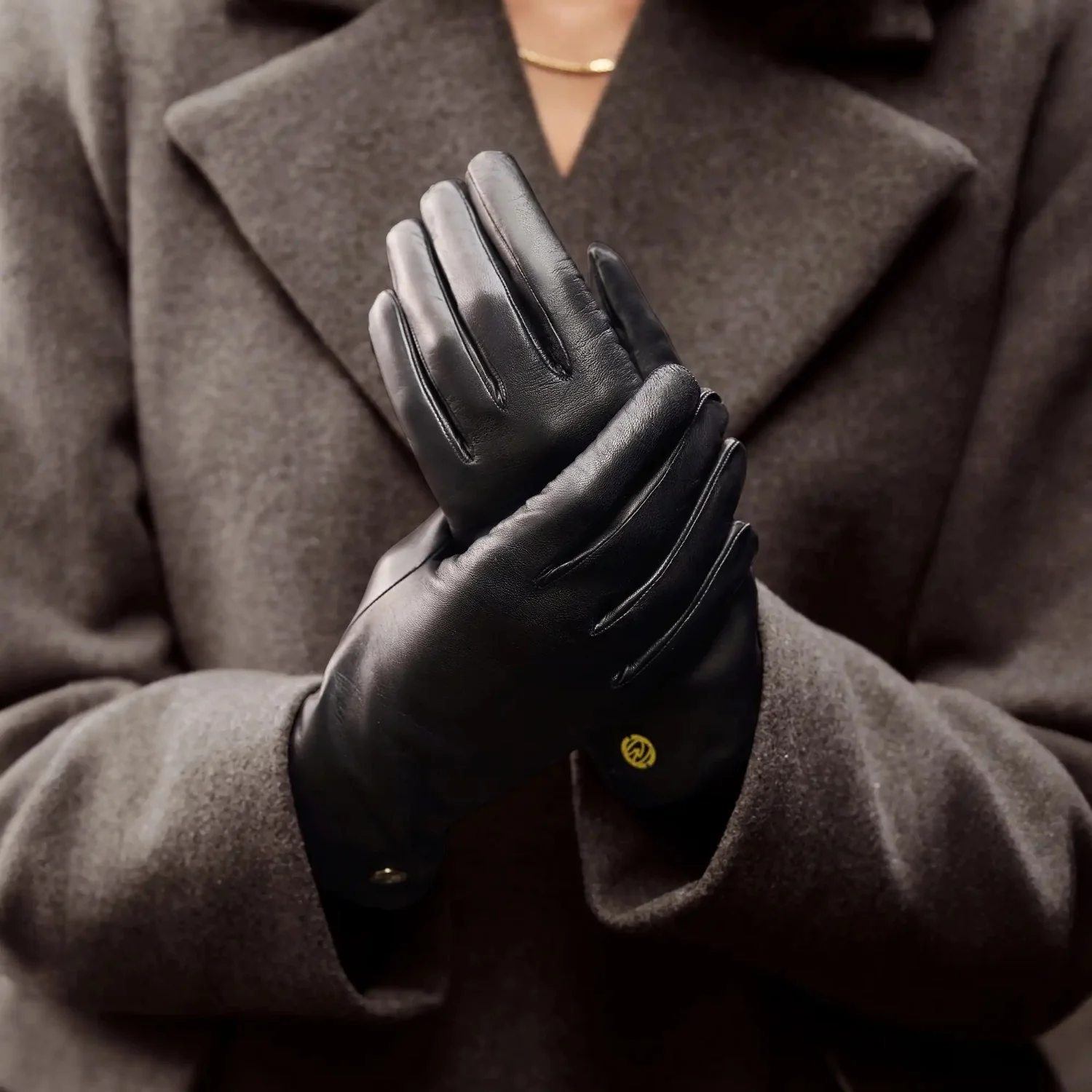 Isabel Bernard Honoré Eleanor Zwarte goatskin Leren gloves IB67000-301- - Image 2