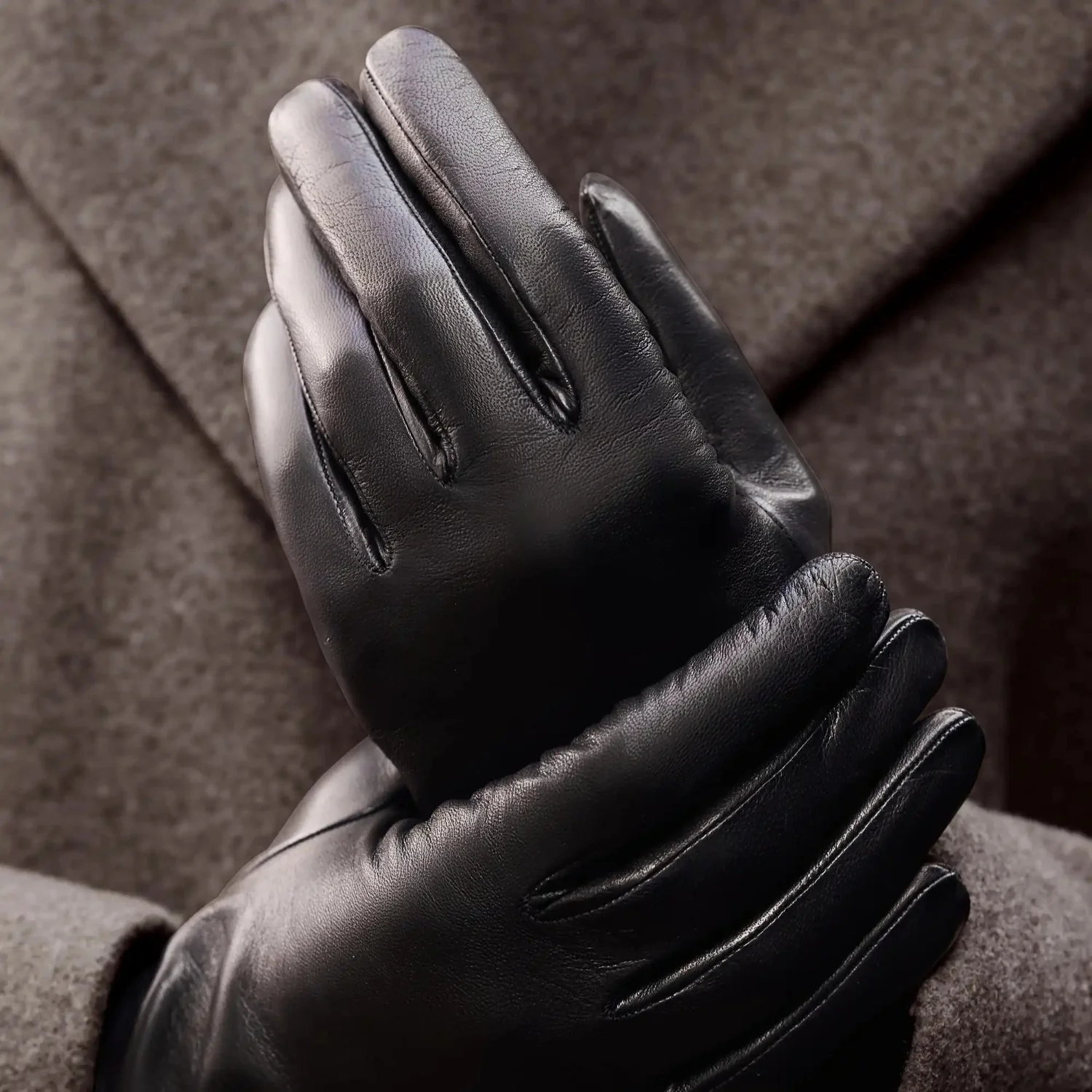 Isabel Bernard Honoré Eleanor Zwarte goatskin Leren gloves IB67000-301- - Image 5
