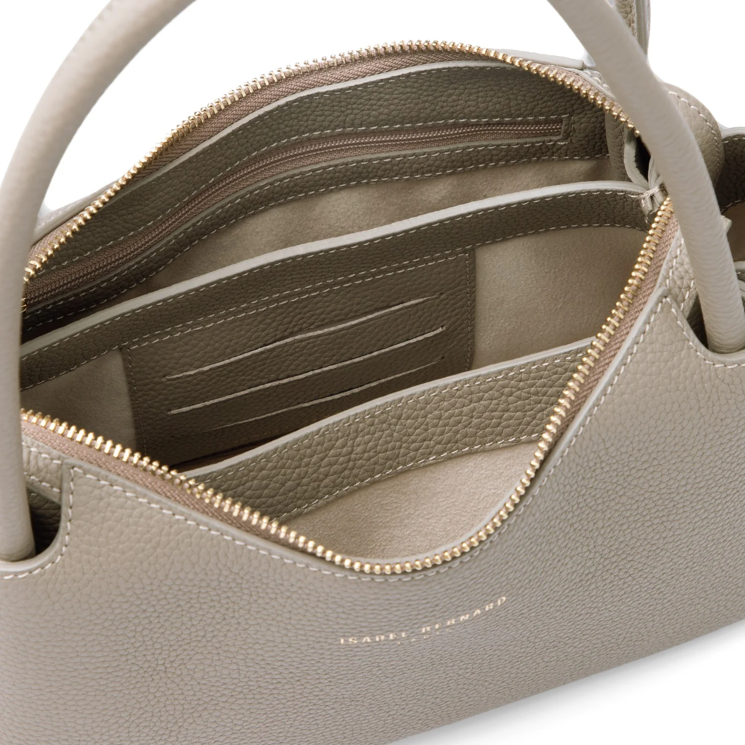 Isabel Bernard Honoré Eve Taupe Handtas Van Kalfsleer IB21133-078 - Image 7