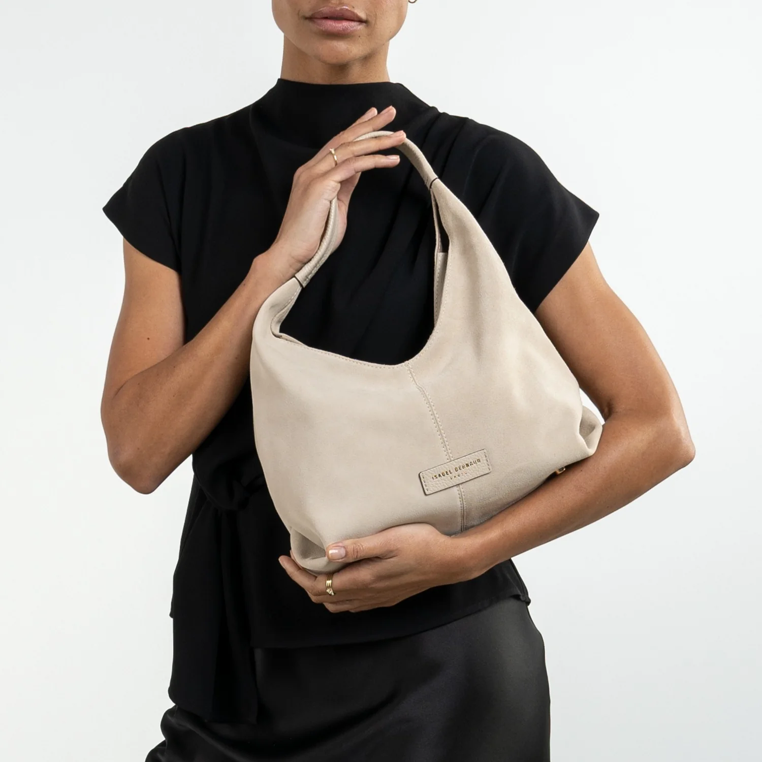 Isabel Bernard Honoré Grace mini crème suède handtas IB21132-170 - Image 3