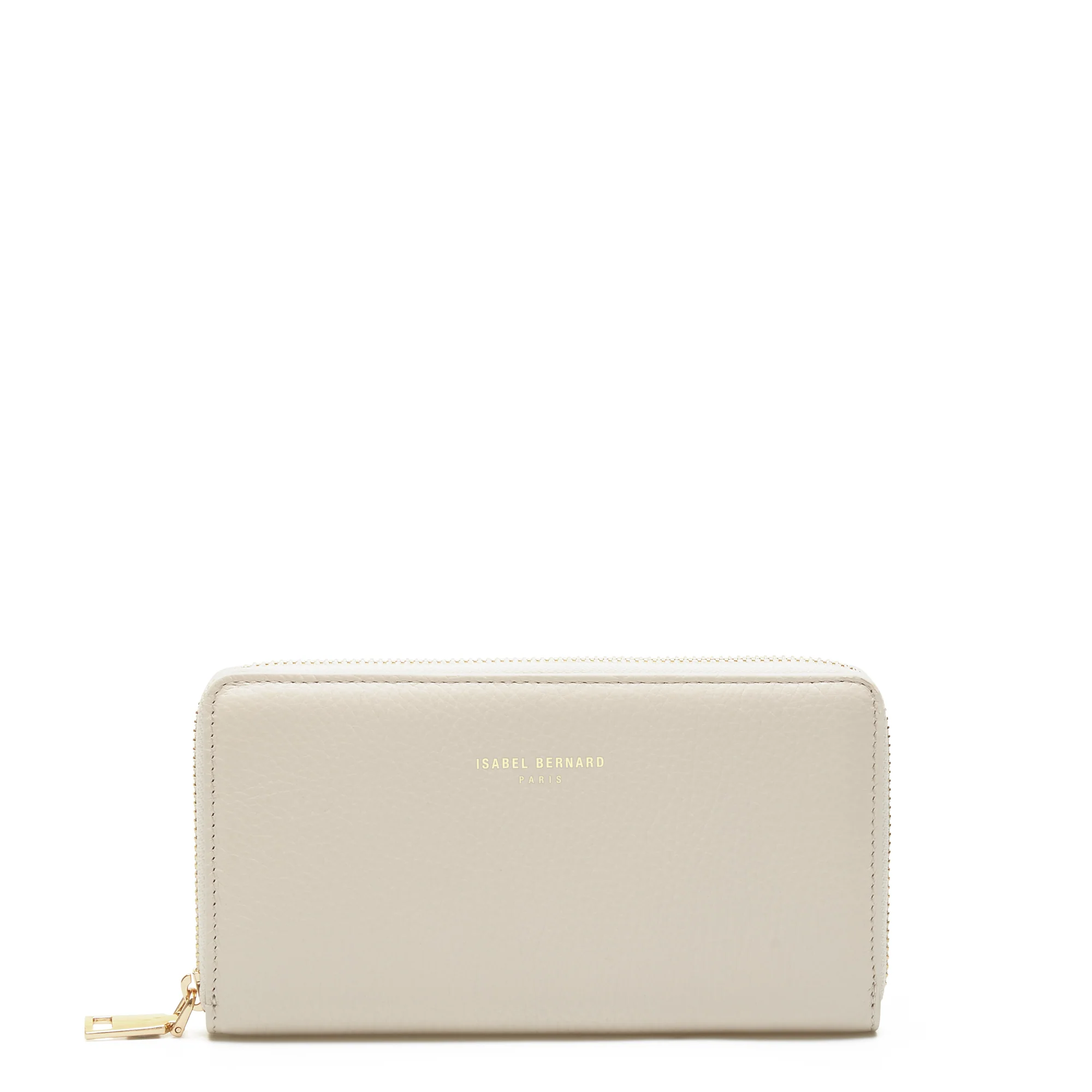Isabel Bernard Honoré Léa Beige Kalfsleren Ritsportemonnee IB23012