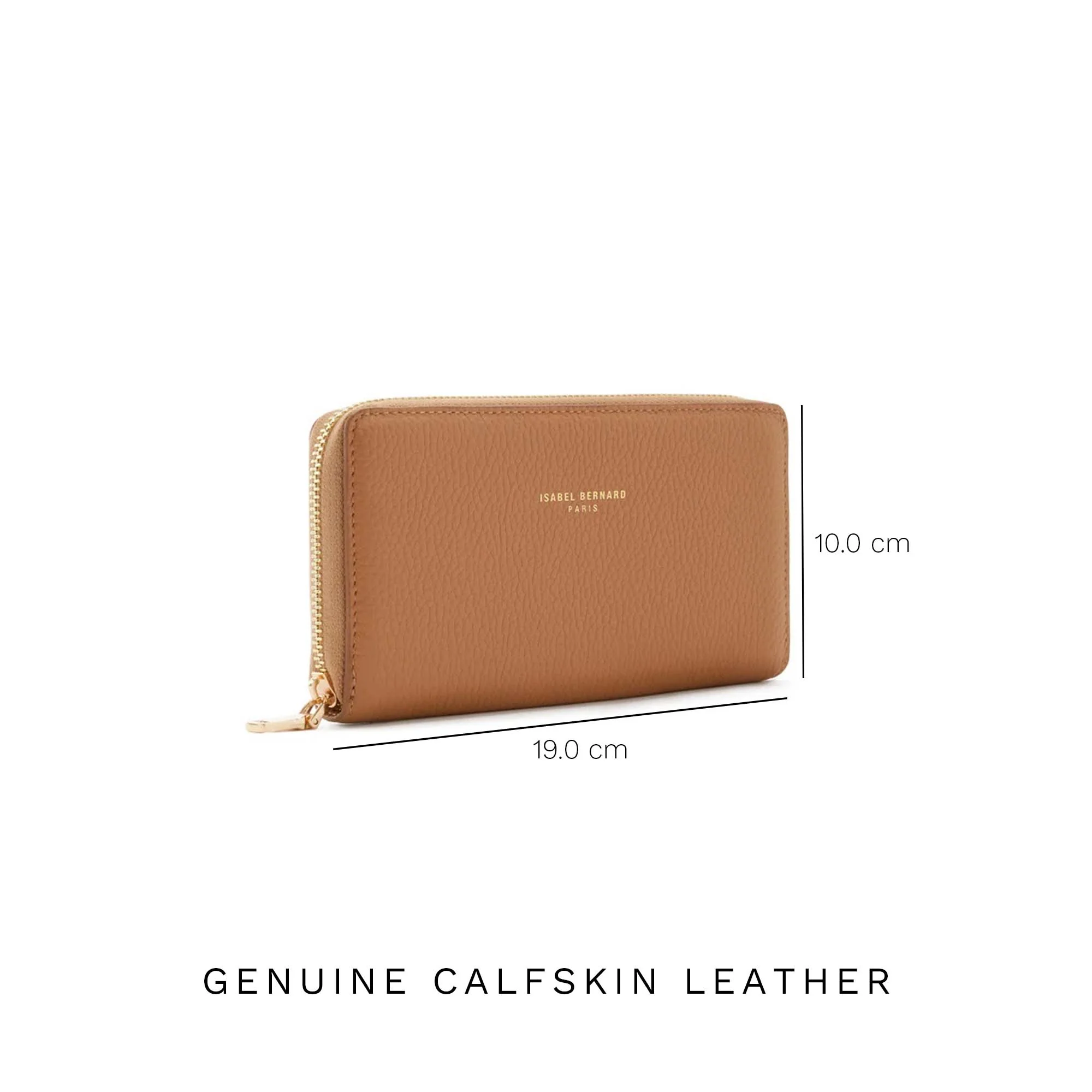 Isabel Bernard Honoré Léa Camel Kalfsleren Ritsportemonnee IB23023 - Image 7
