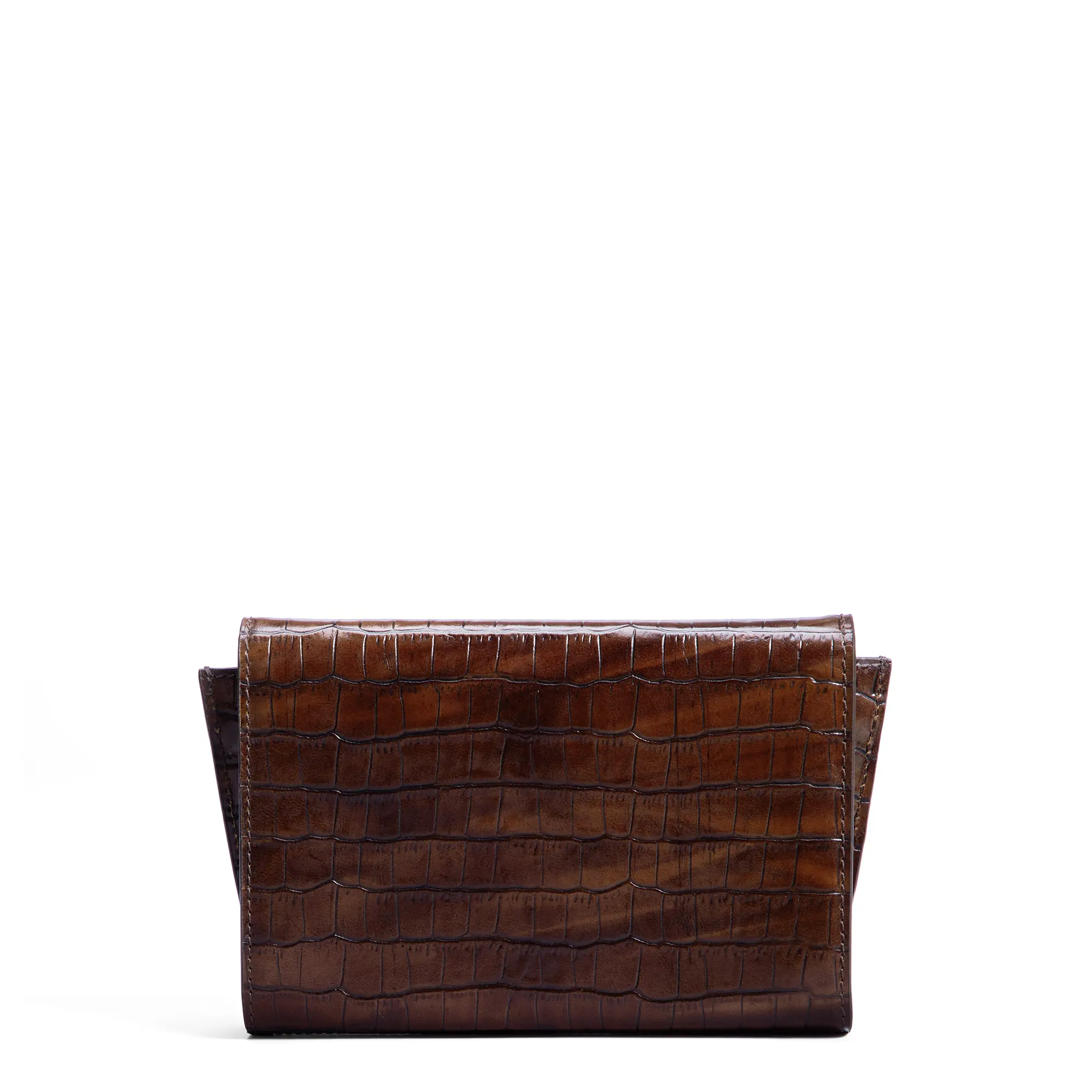 Isabel Bernard Honoré Lina Croco Bruine Clutch Met Afneembare Schouderketting IB21135-230 - Image 8