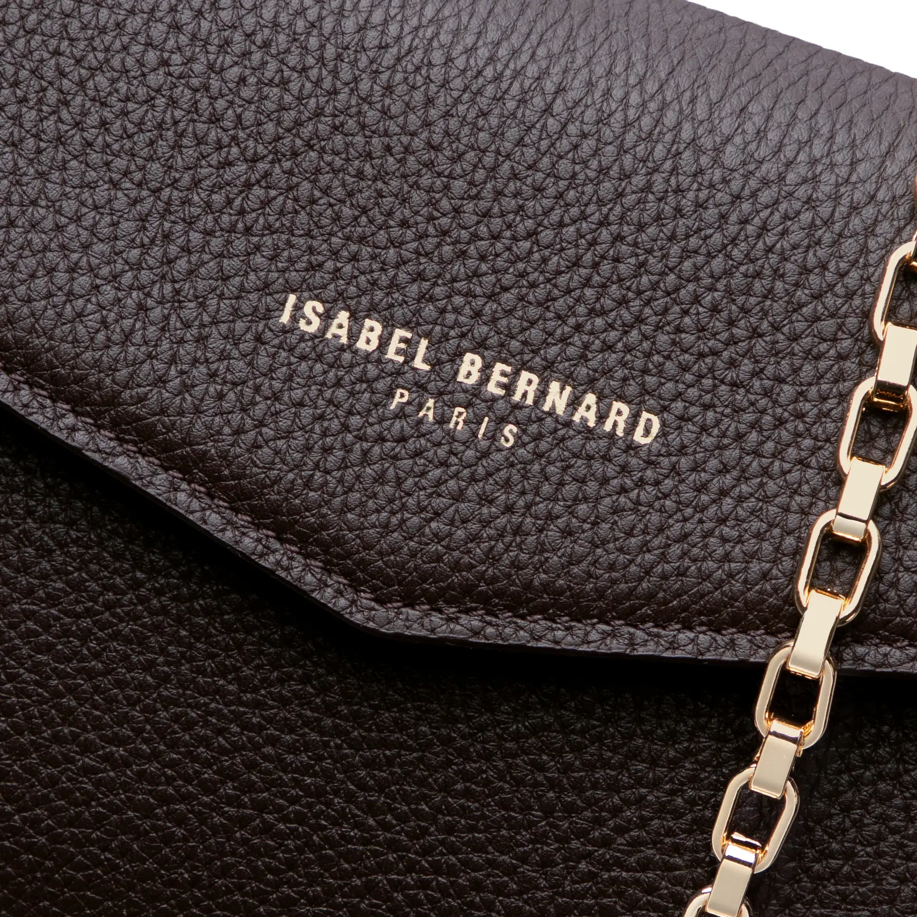 Isabel Bernard Honoré Lina Donkerbruine Clutch Met Afneembare Schouderketting IB21135-031 - Image 3