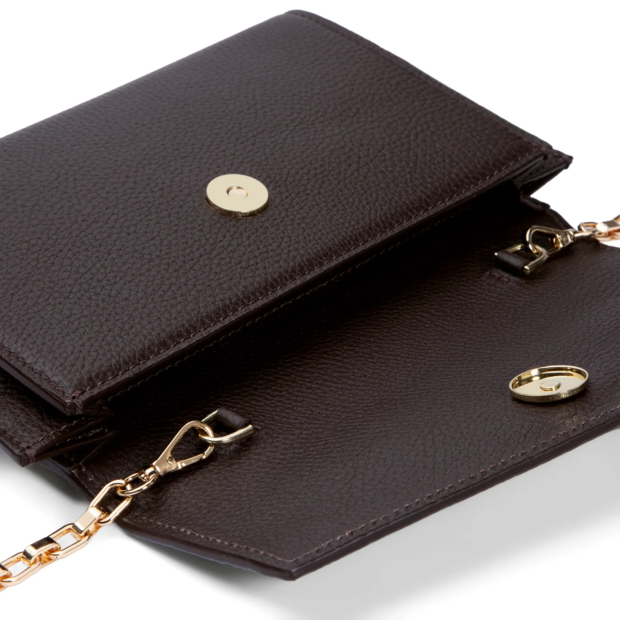 Isabel Bernard Honoré Lina Donkerbruine Clutch Met Afneembare Schouderketting IB21135-031 - Image 4