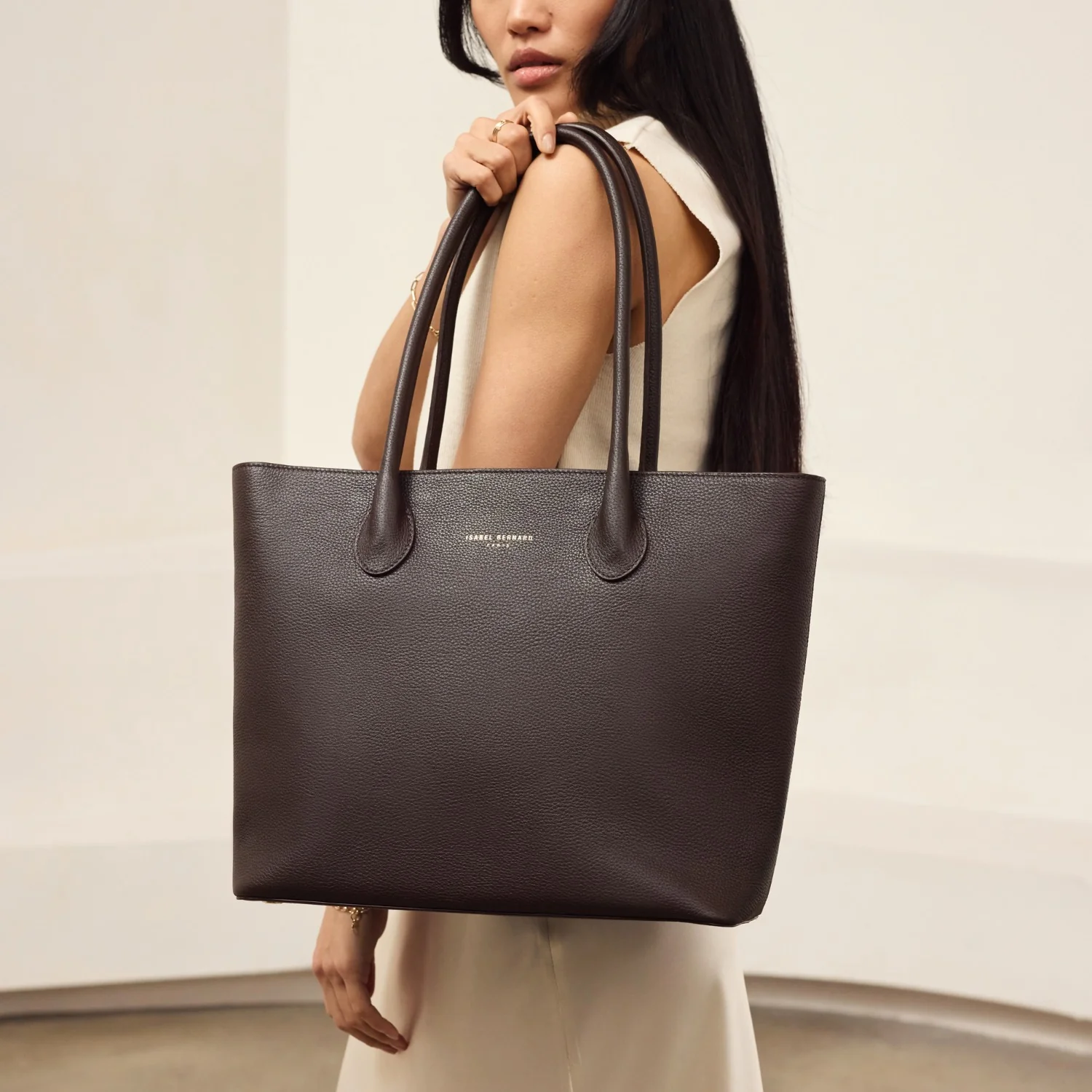 Isabel Bernard Honoré Lysanne Bruine Leren Shopper van Kalfsleer IB25089 - Image 4