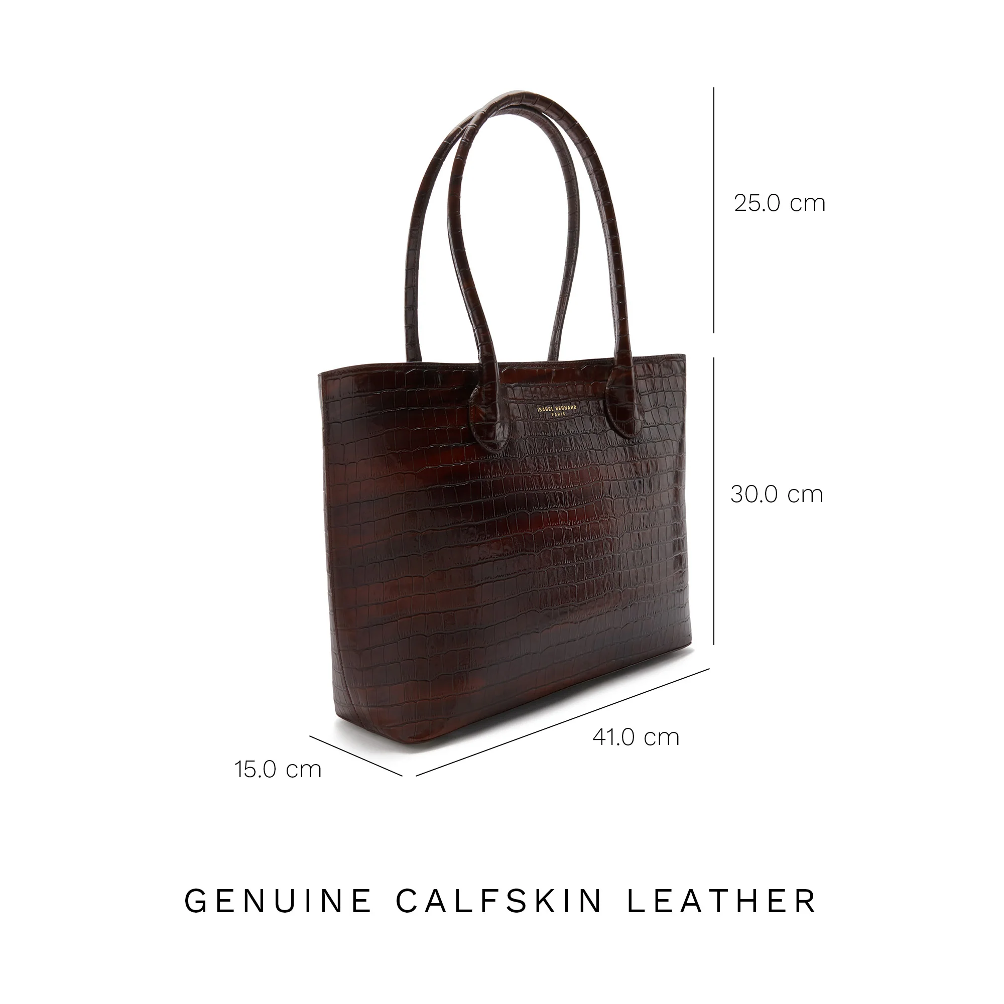 Isabel Bernard Honoré Lysanne Croco Bruine Kalfsleren Shopper IB25025 - Image 8