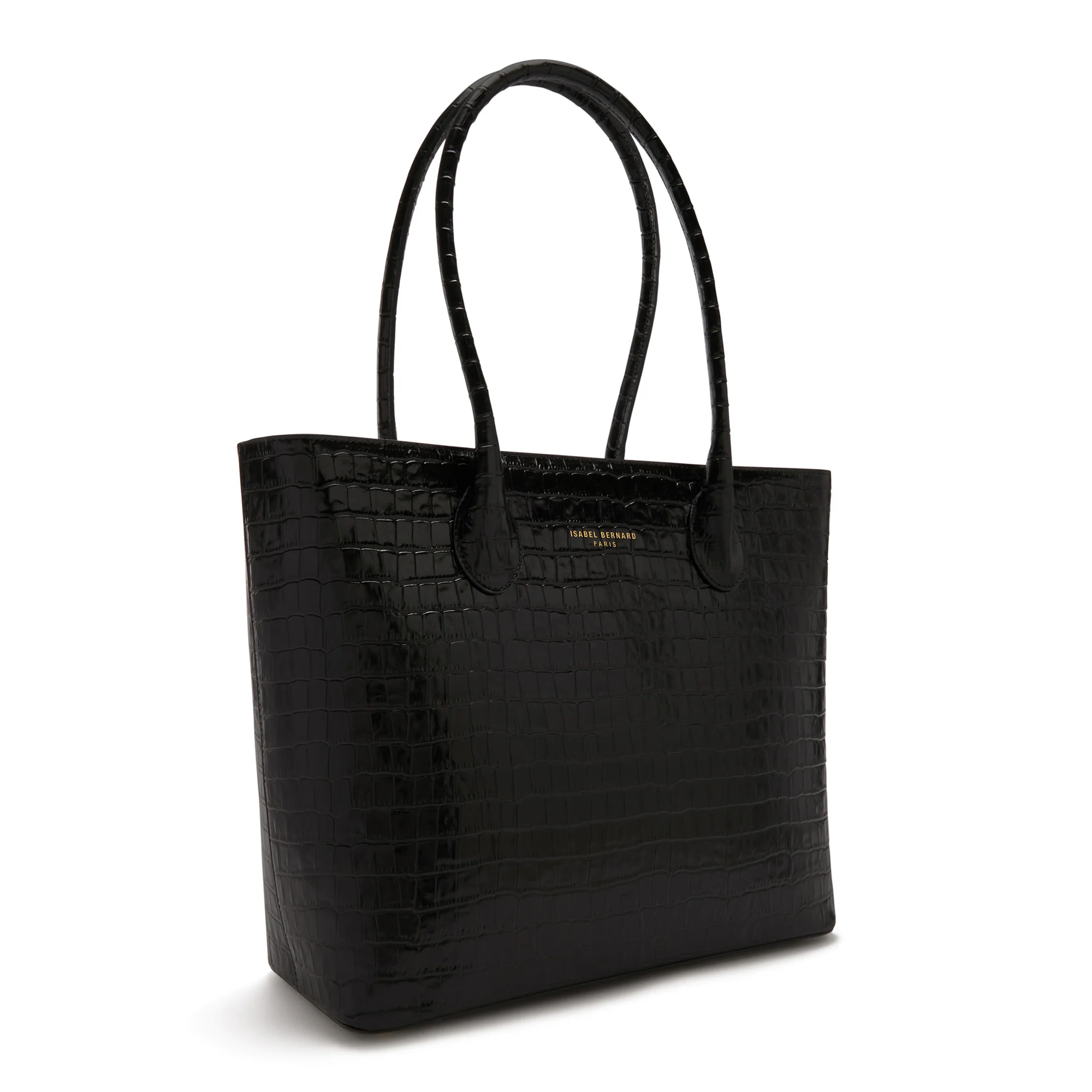 Isabel Bernard Honoré Lysanne Croco Zwarte Kalfsleren Shopper IB25024 - Image 5