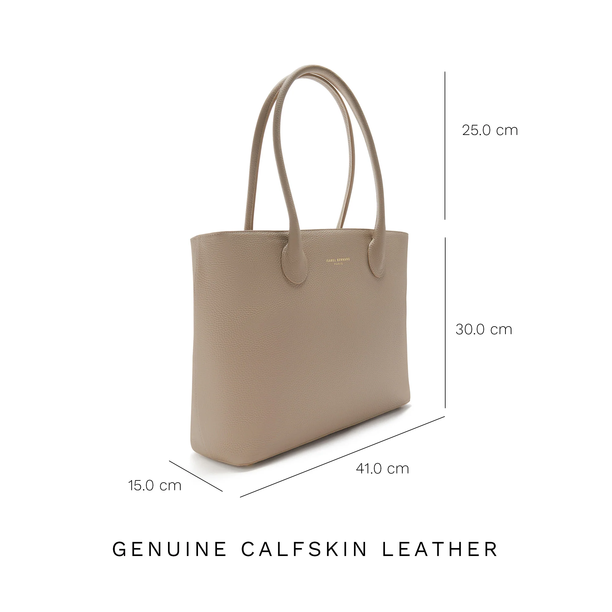 Isabel Bernard Honoré Lysanne Taupe Kalfsleren Shopper IB25023 - Image 8