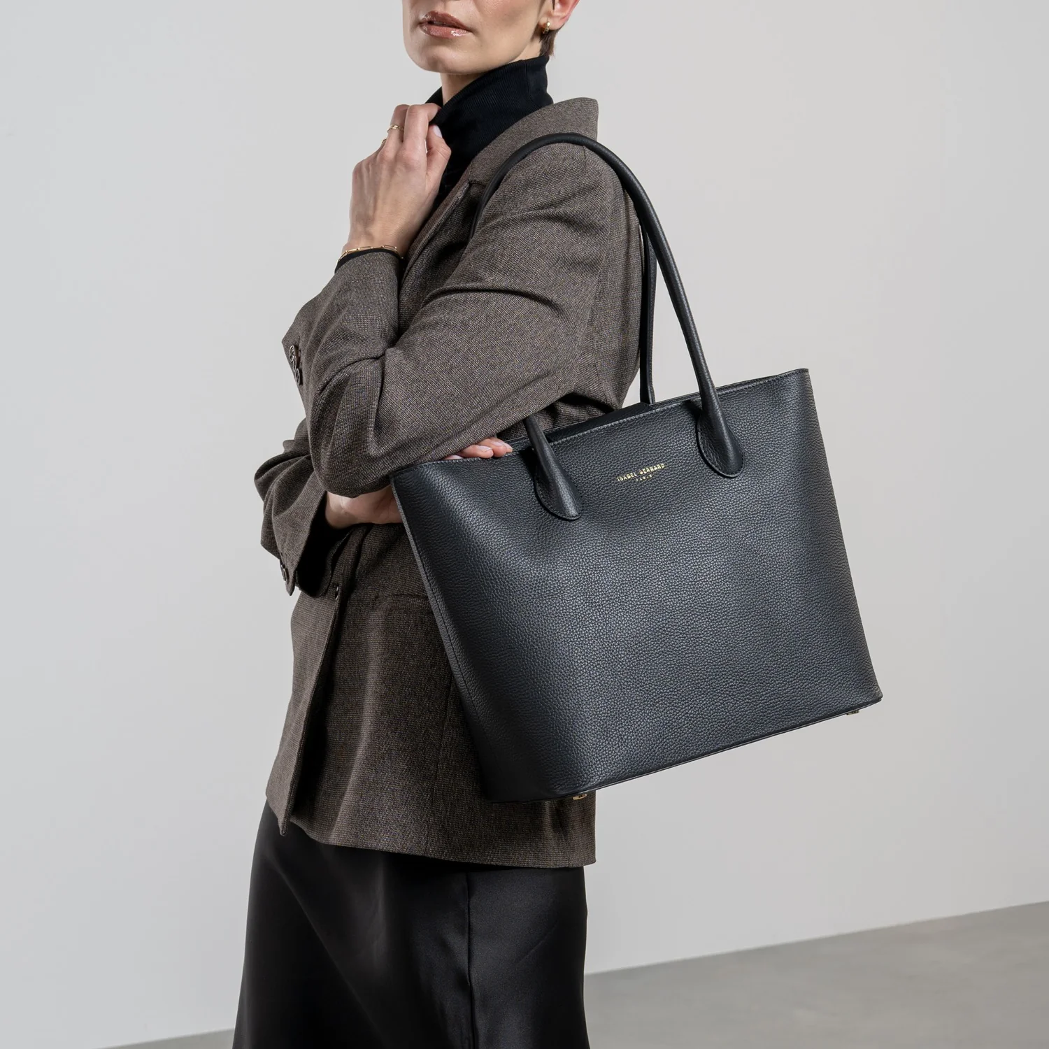 Isabel Bernard Honoré Lysanne Zwarte Kalfsleren Shopper IB25022 - Image 2
