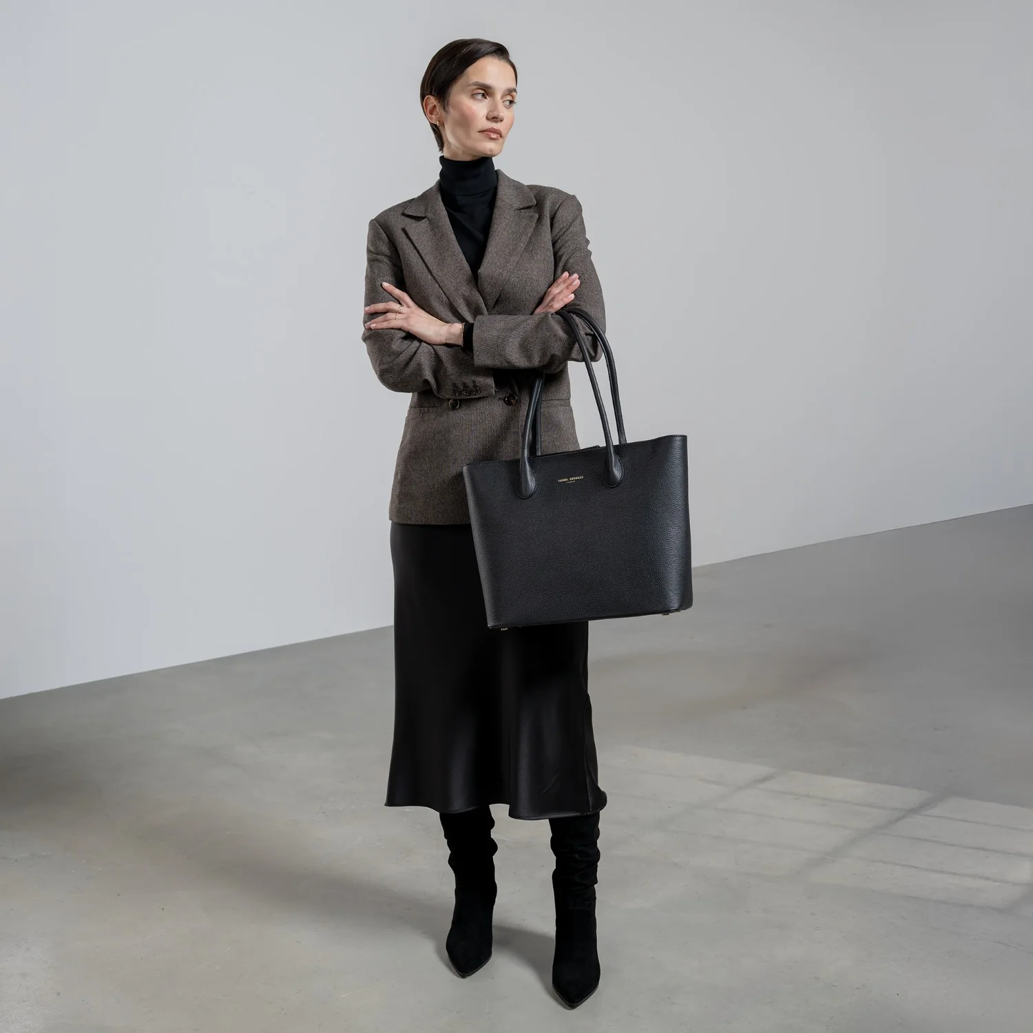 Isabel Bernard Honoré Lysanne Zwarte Kalfsleren Shopper IB25022 - Image 3