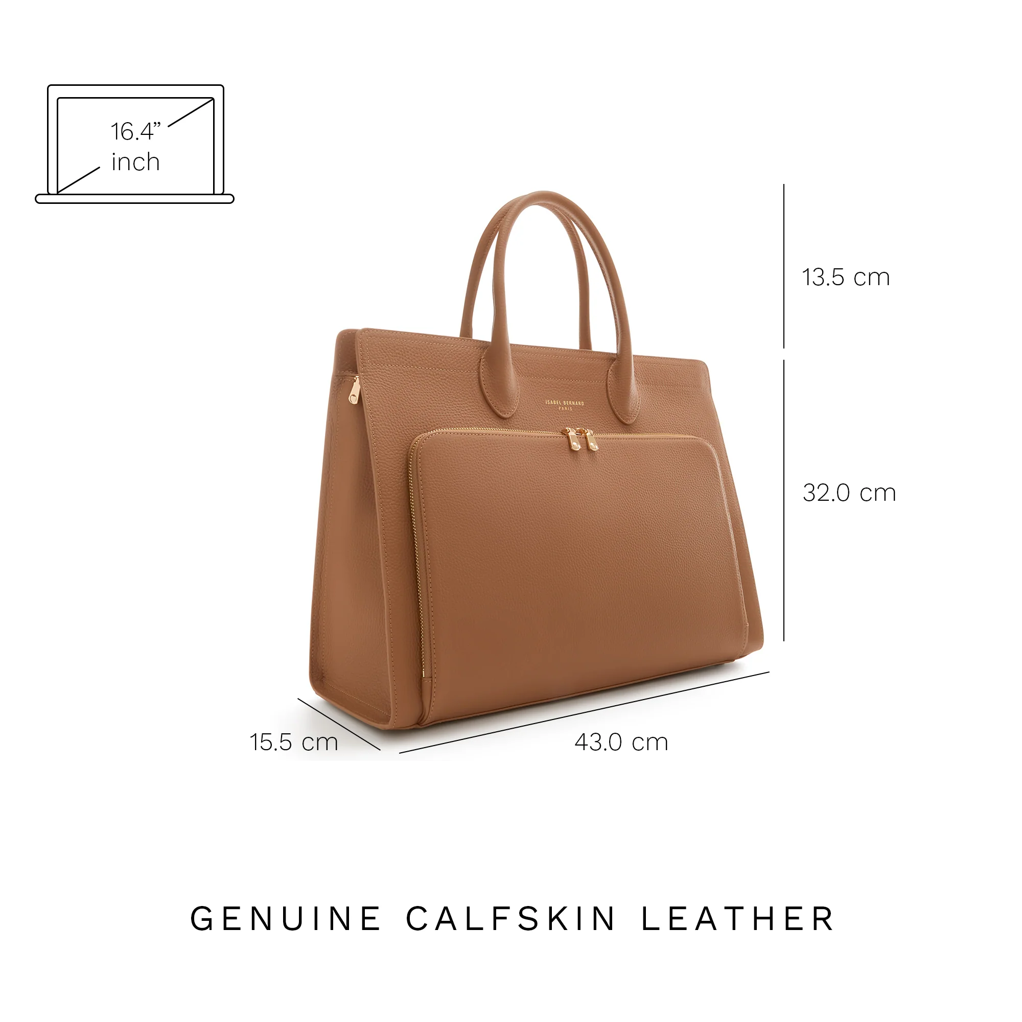 Isabel Bernard Honoré Nadine Camel Kalfsleren Handtas IB25053 - Image 10