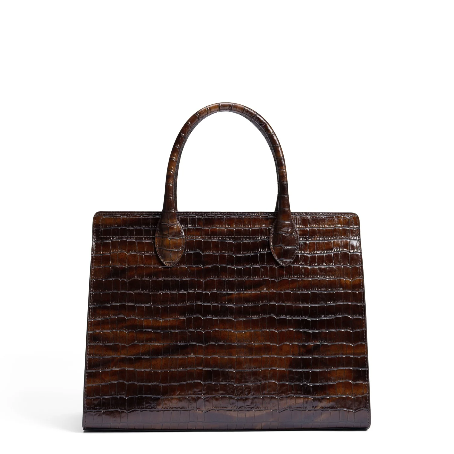 Isabel Bernard Honoré Nadine croco bruine kalfsleren handtas met 13 inch laptopvak IB25110-230-13 - Image 6