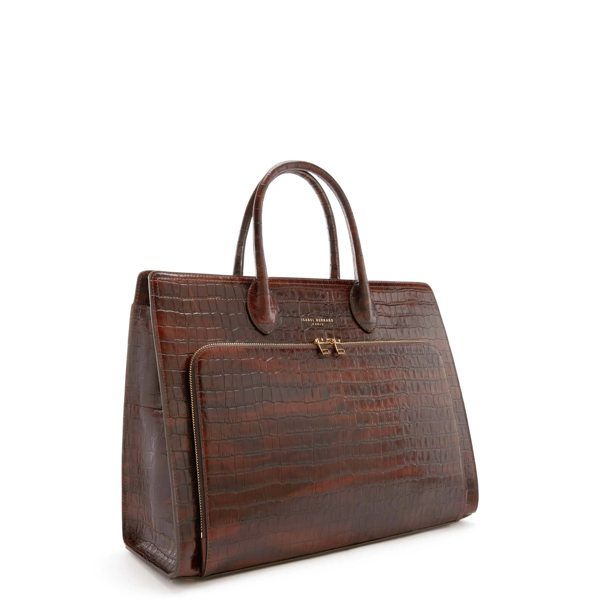 Isabel Bernard Honoré Nadine Croco Bruine Handtas van Kalfsleer IB25034 - Image 4