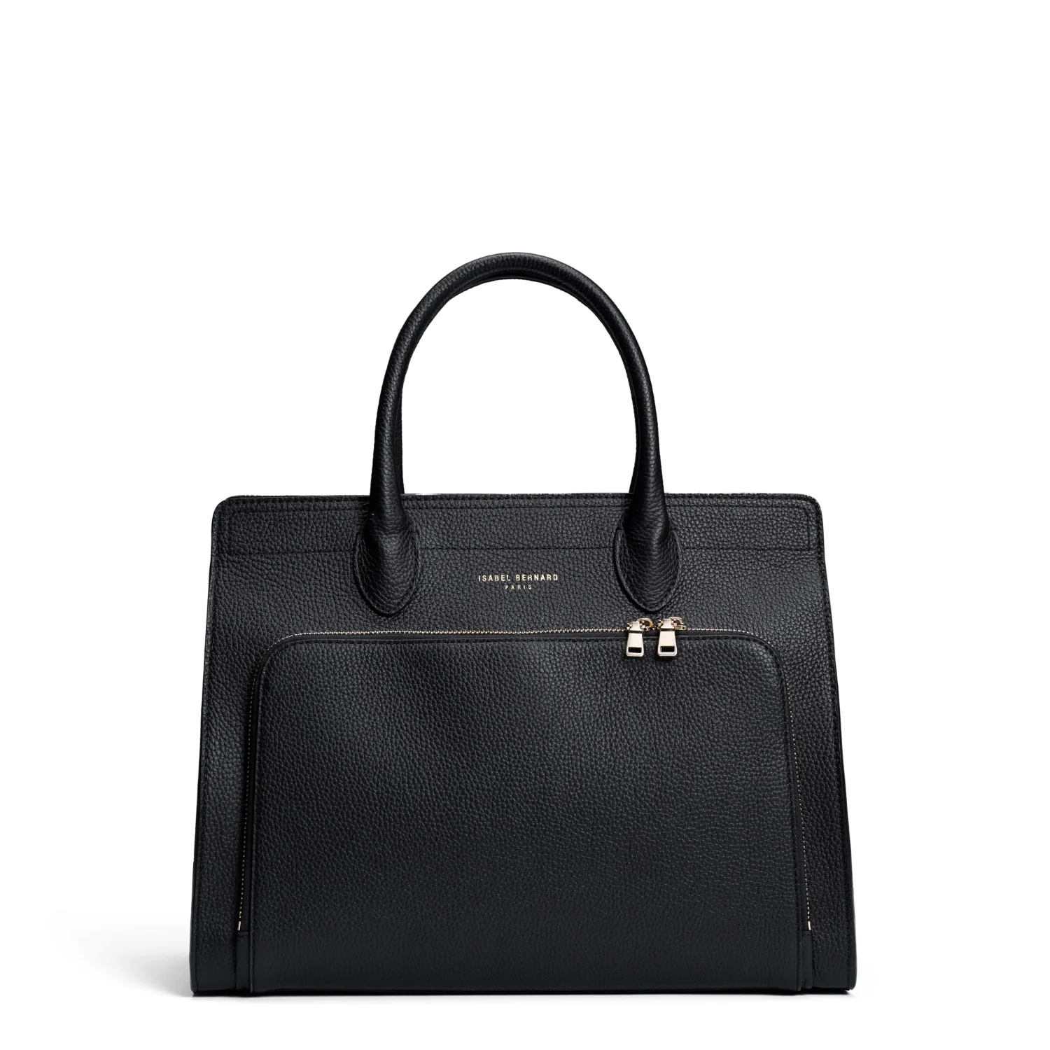 Isabel Bernard Honoré Nadine zwarte kalfsleren handtas met 13 inch laptopvak IB25110-001-13