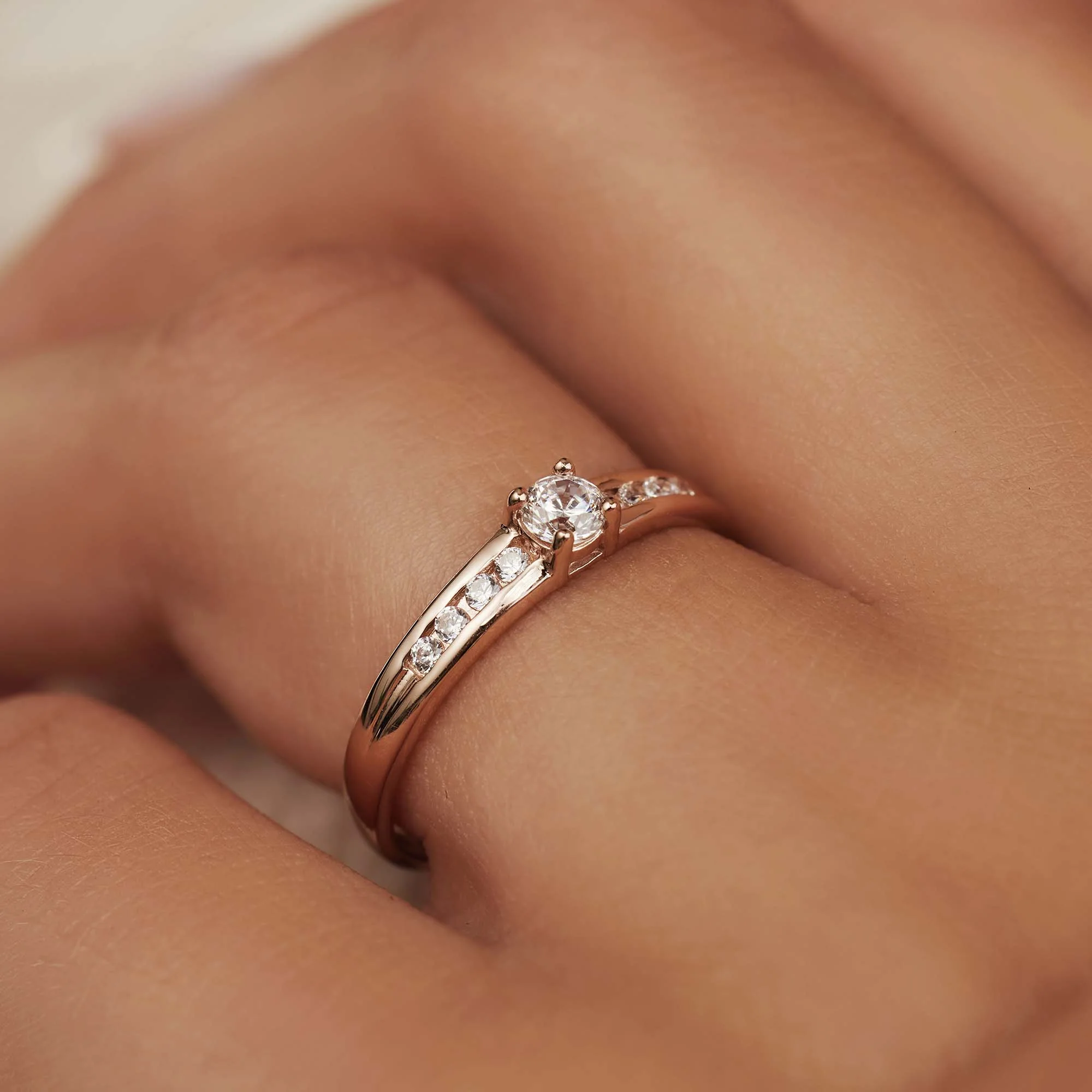 Isabel Bernard La Concorde Estee 14 Karaat Rosé Gouden Ring IB330075-50 (Maat: 50) - Image 2