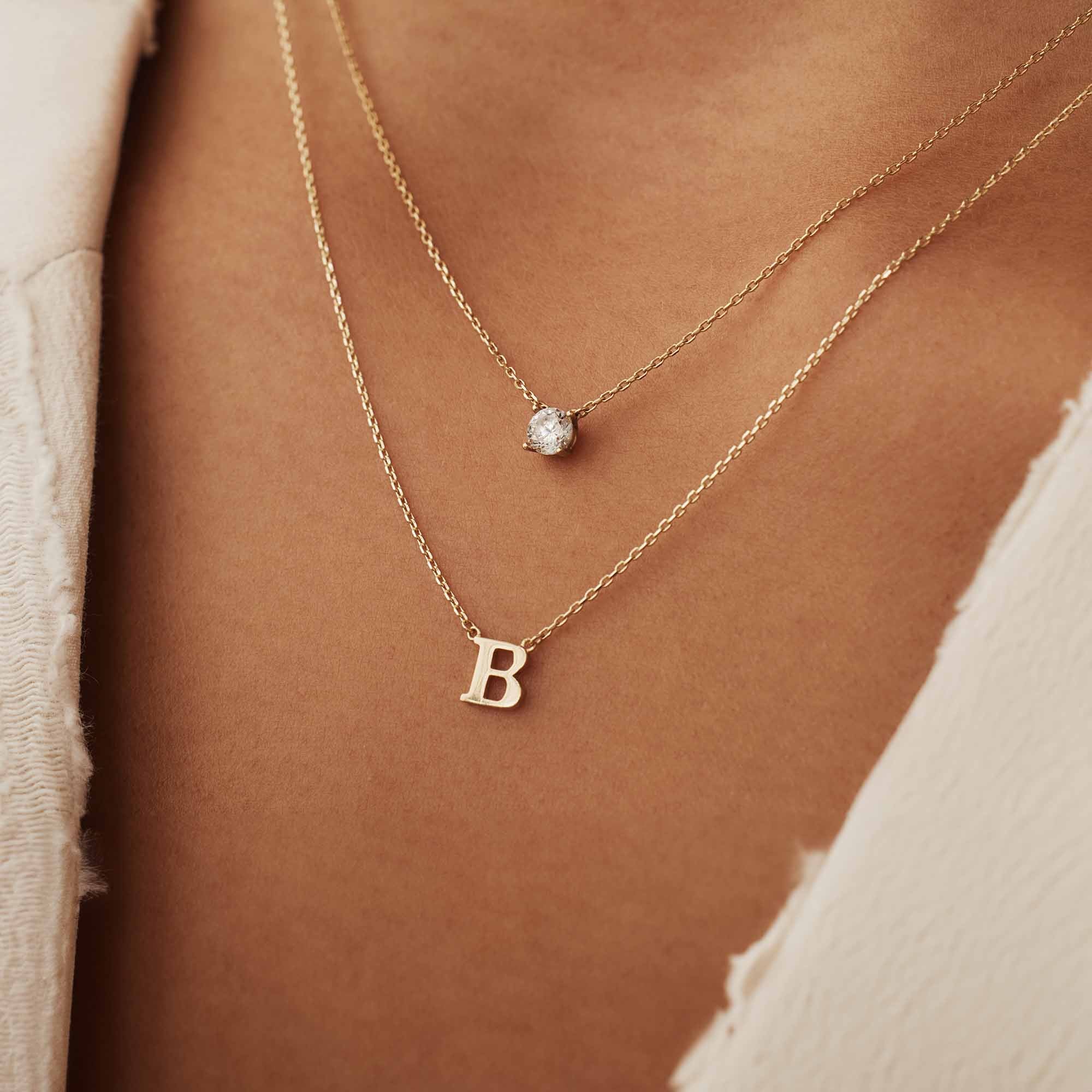 Isabel Bernard 14 Karaat Gouden Le Marais Chloé Ketting IB340134-A (Letter: A) - Image 3
