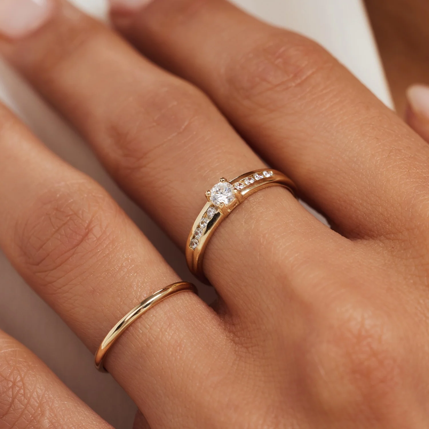 Isabel Bernard 14 Karaat Gouden Le Marais Estee Ring IB330069-50 (Maat: 50) - Image 2
