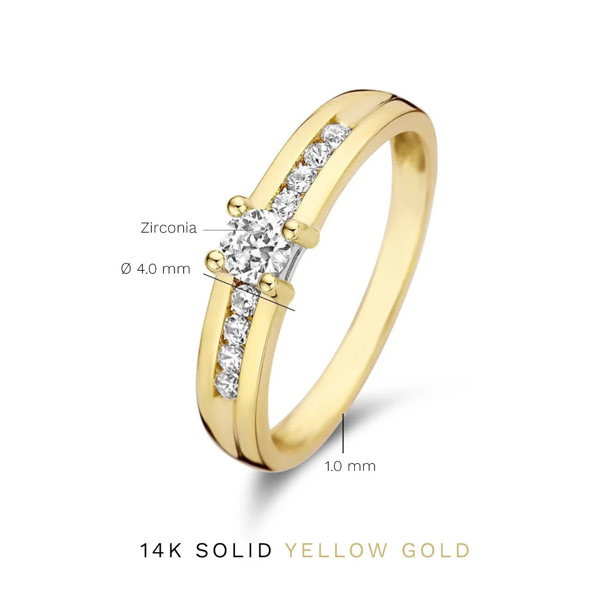 Isabel Bernard 14 Karaat Gouden Le Marais Estee Ring IB330069-50 (Maat: 50) - Image 7