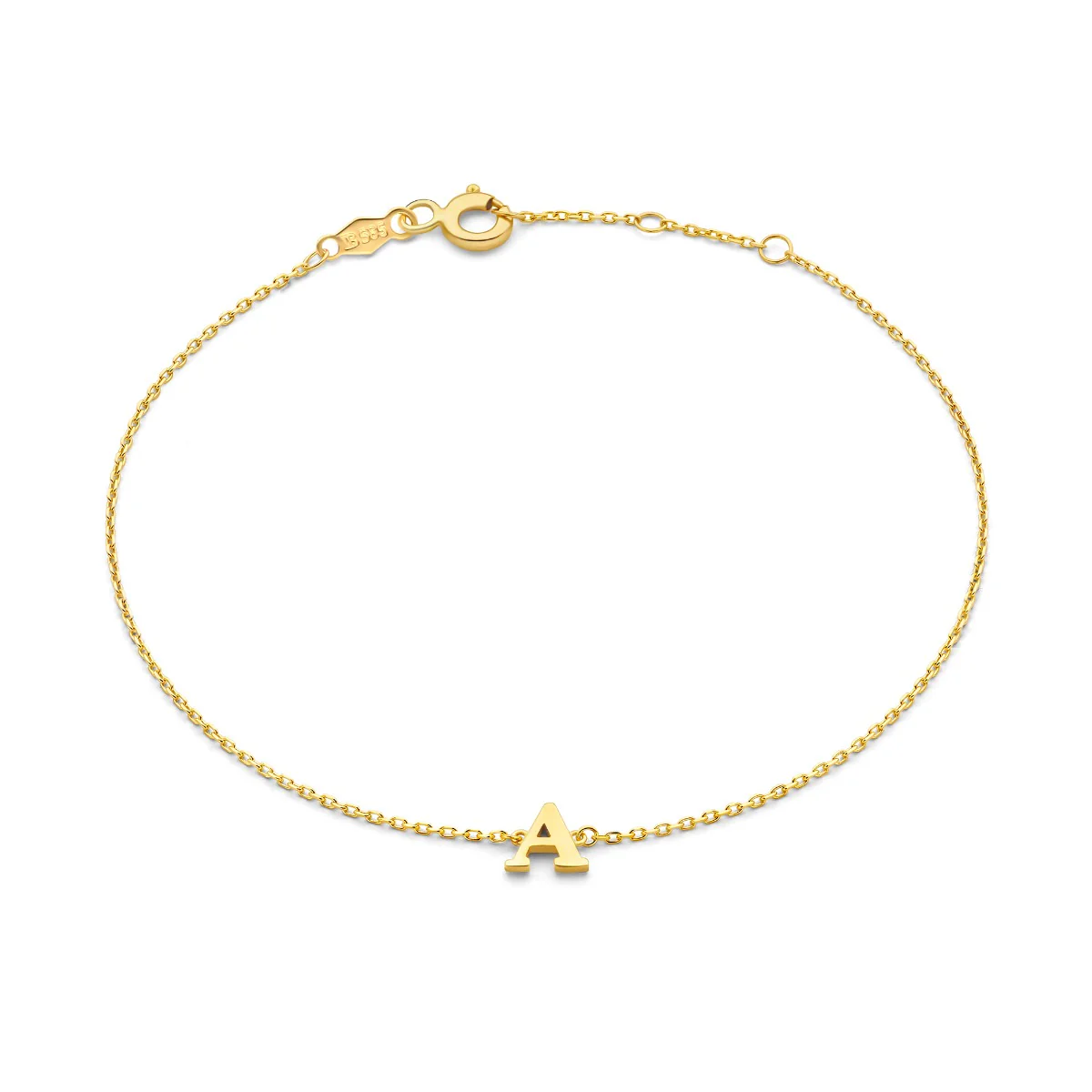 Isabel Bernard Le Marais Rachel 14 Karaat Gouden Initial Armband IB320101-A (Letter A)
