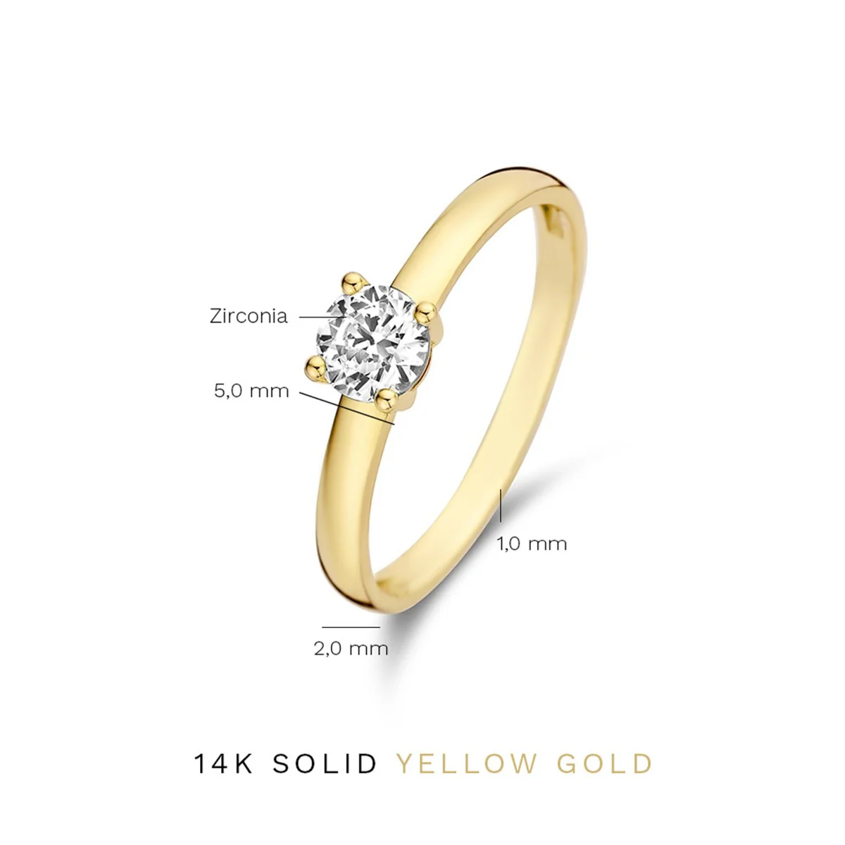 Isabel Bernard Le Marais Soleil 14 Karaat Gouden Ring IB330068-50 (Maat: 50) - Image 6