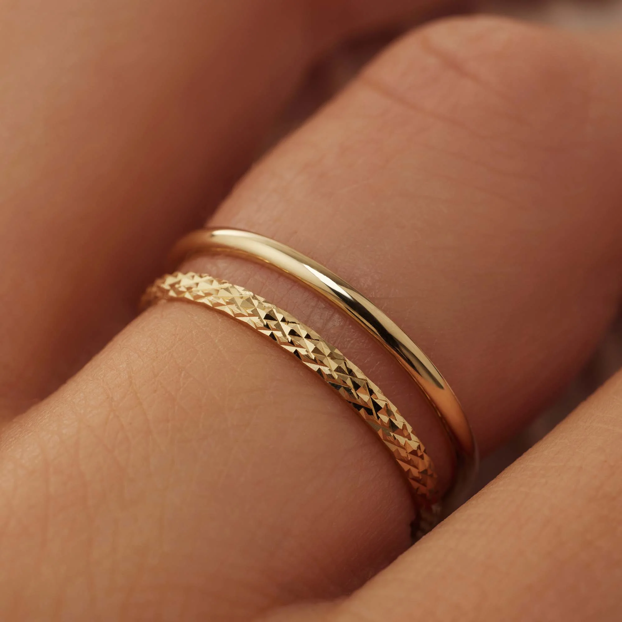 Isabel Bernard Le Marais Solene 14 karaat gouden stacking ring IB330077-52 (Maat: 52) - Image 3