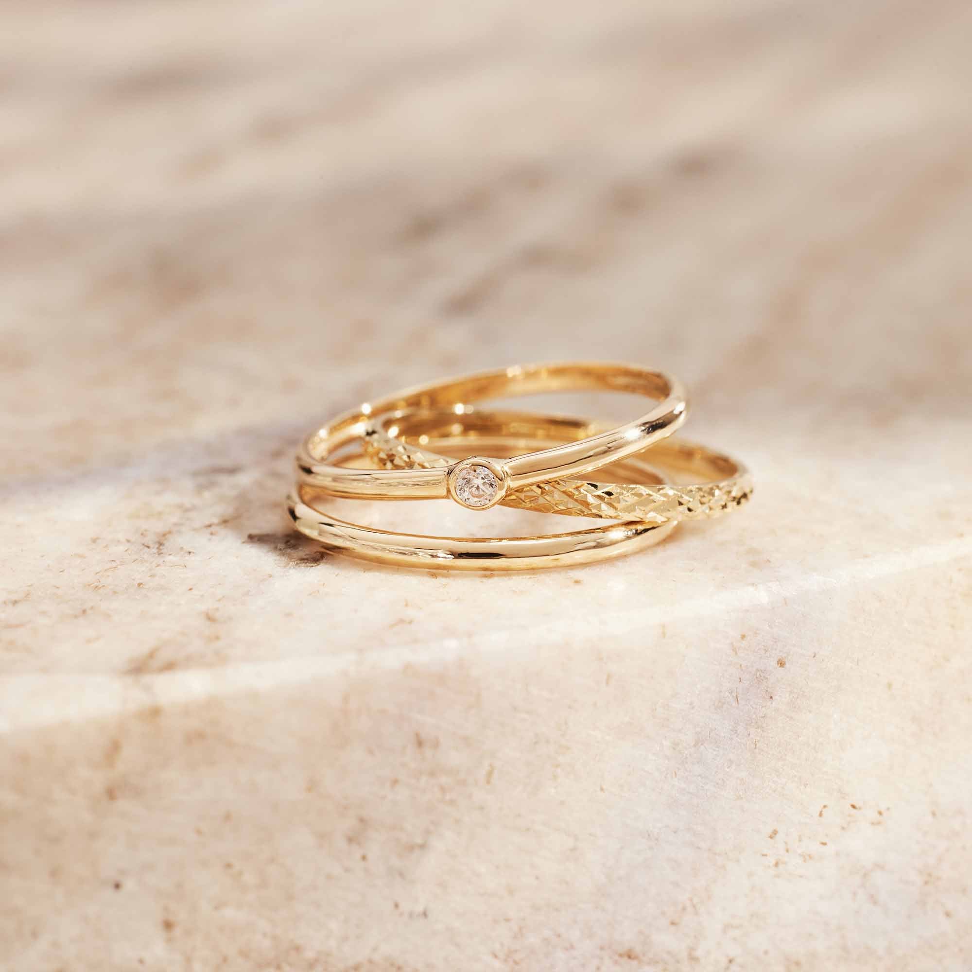 Isabel Bernard Le Marais Solene 14 karaat gouden stacking ring IB330077-52 (Maat: 52) - Image 5