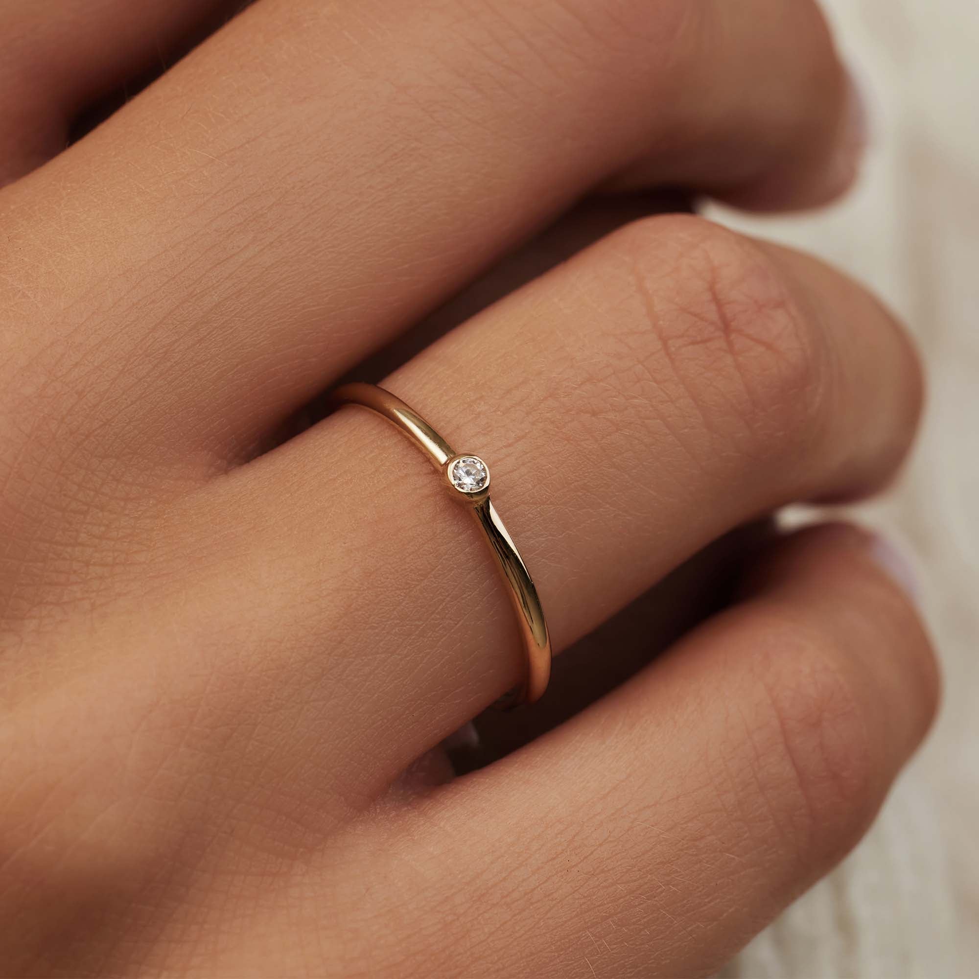 Isabel Bernard Rivoli Aélys 14 karaat gouden stacking ring IB330076-52 (Maat: 52) - Image 3