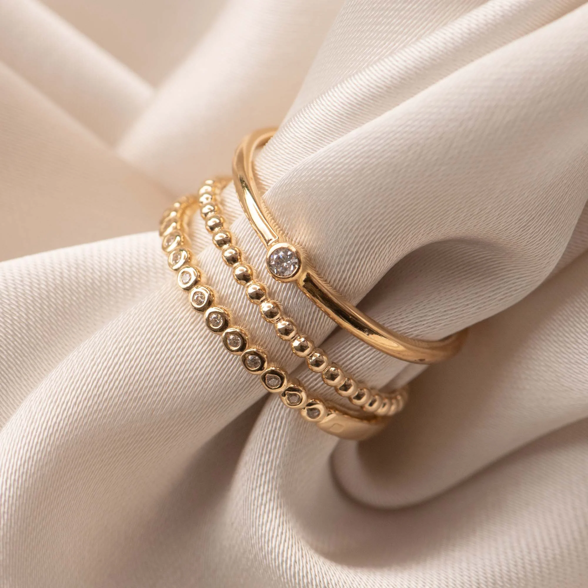Isabel Bernard Rivoli Aélys 14 karaat gouden stacking ring IB330076-52 (Maat: 52) - Image 6