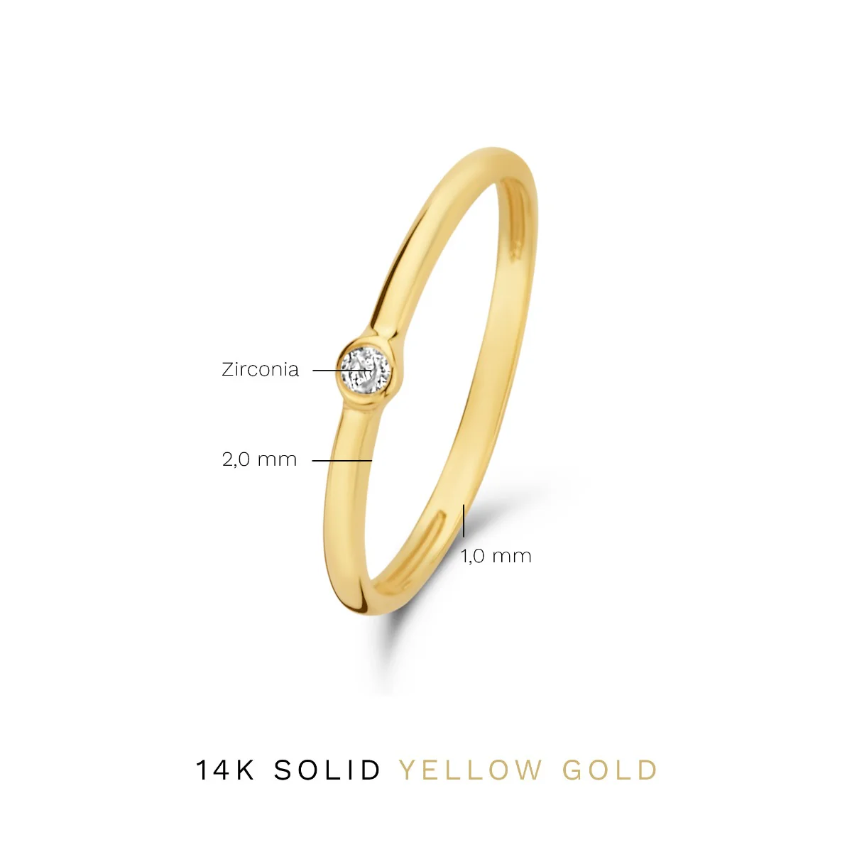 Isabel Bernard Rivoli Aélys 14 karaat gouden stacking ring IB330076-52 (Maat: 52) - Image 7