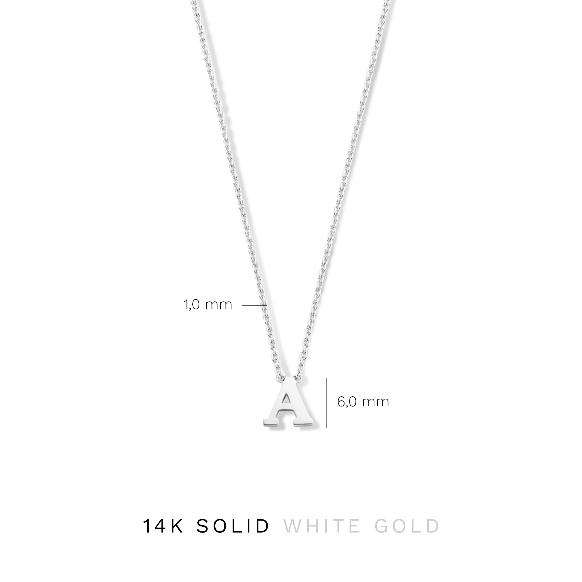 Isabel Bernard Saint Germain Chloé 14 Karaat Witgouden Initial Ketting IB340061-A - Image 10